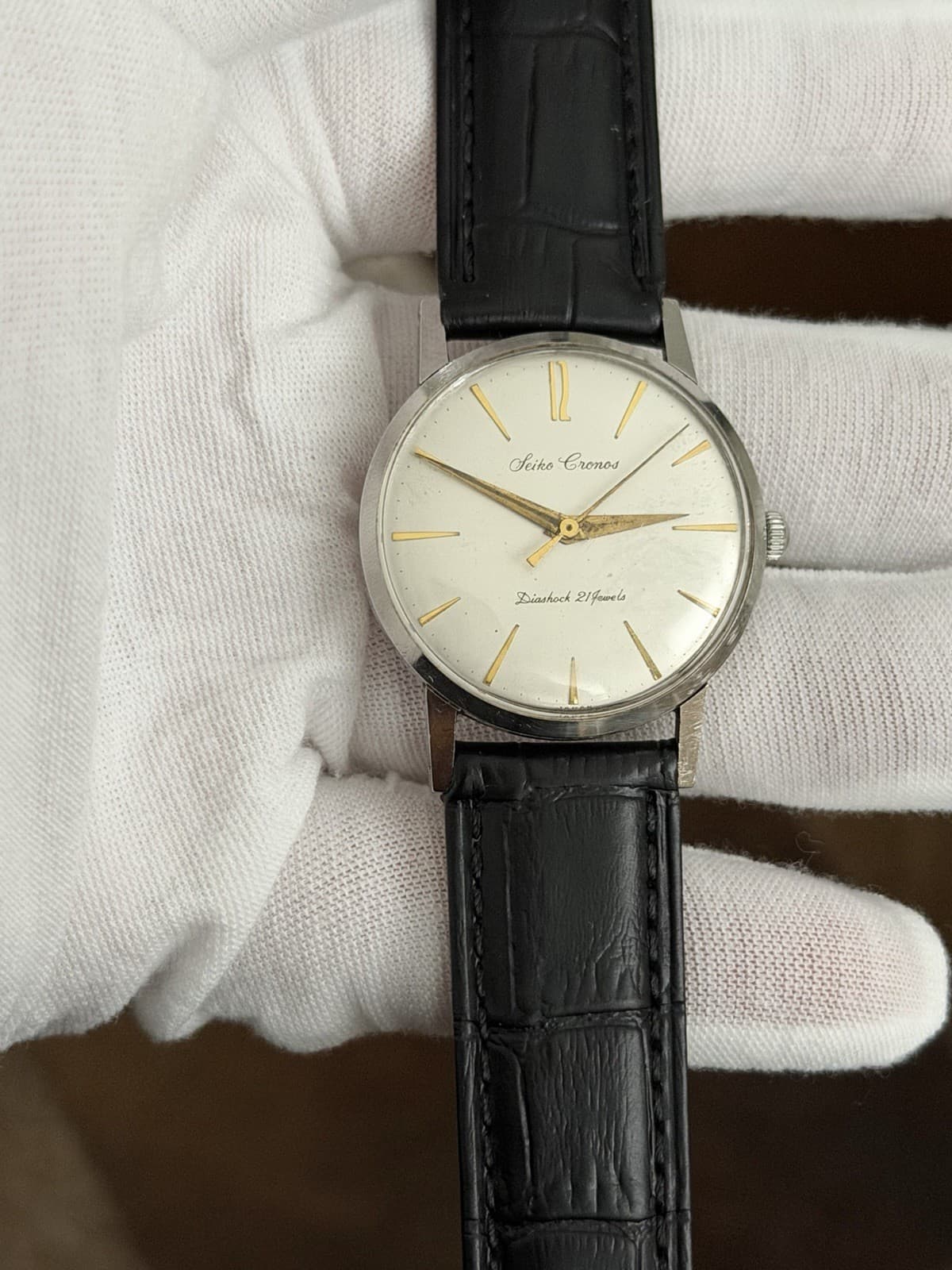 Rare Vintage Seiko Cronos 14036 Seikoshoa 21J Men’s Classic Dress Watch JDM 50s - Image 1