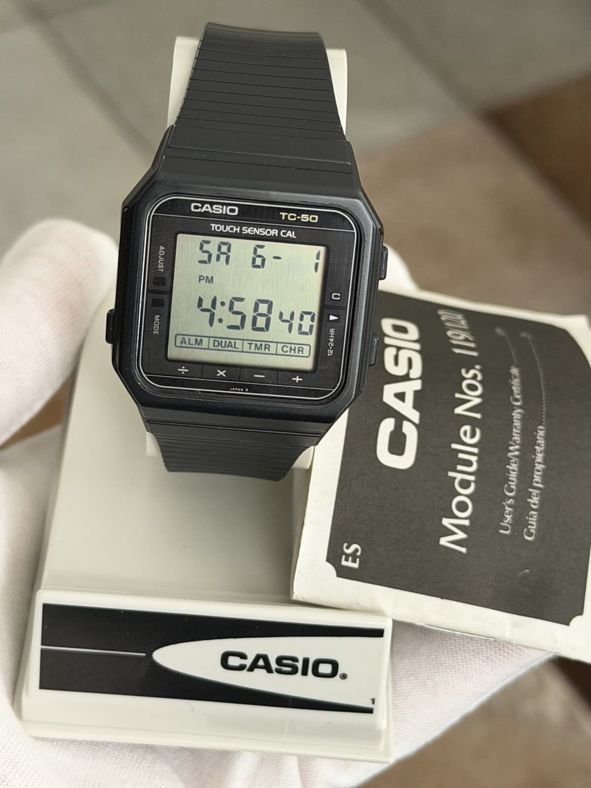Rare Vintage Casio TC-50 Men’s Touch Screen Calculator Digital Watch JDM 1980s - Image 1