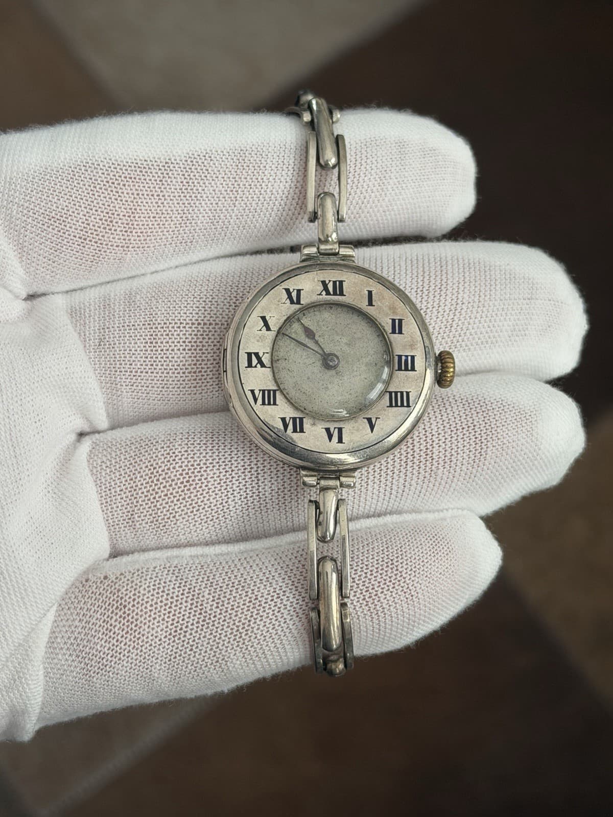 Vintage Rolex Half Hunter Sterling Silver Art Deco Military Trench Watch - Image 1