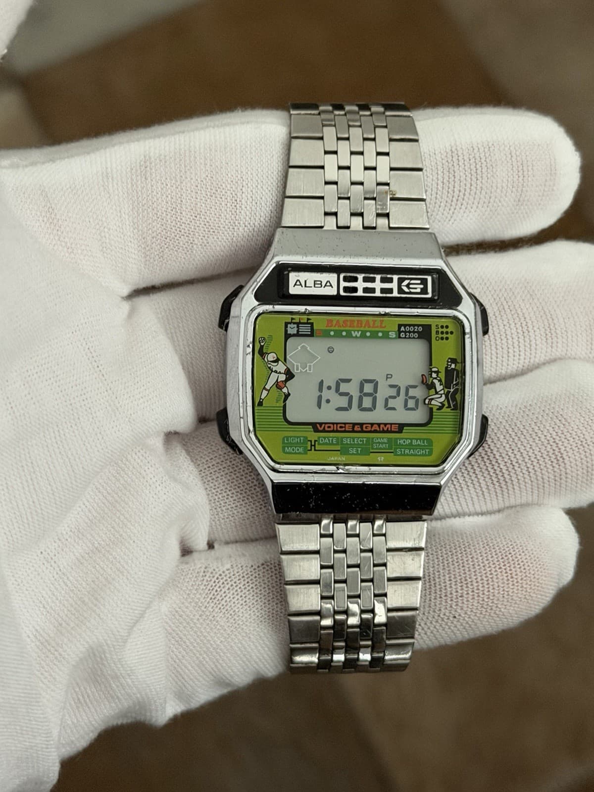 Rare Vintage Alba Baseball Voice & Game Digital Sports Watch JDM 1980s Y822-4000 - Image 1