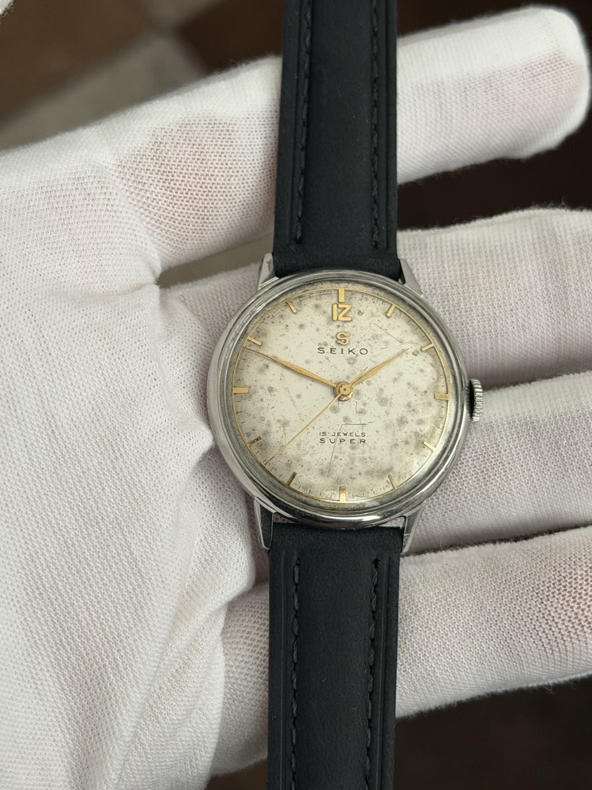 Rare Vintage Seiko Super S14003 Seikosha 15J Men’s Classic Dress Watch JDM 1950s - Image 1