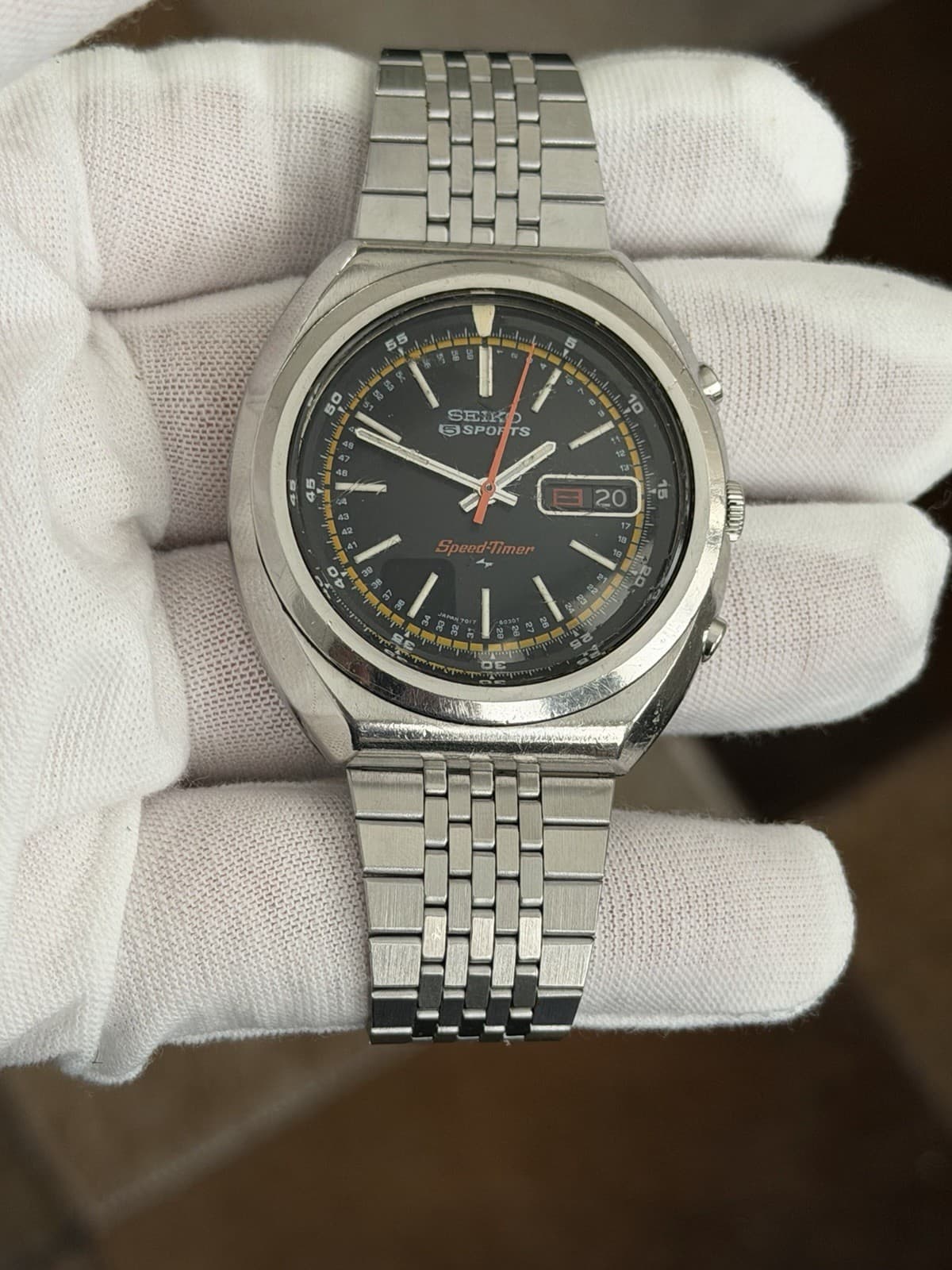 Rare Vintage Seiko 5 Sports Speedtimer 7017-6030 Men’s Chronograph Watch JDM 70s - Image 1