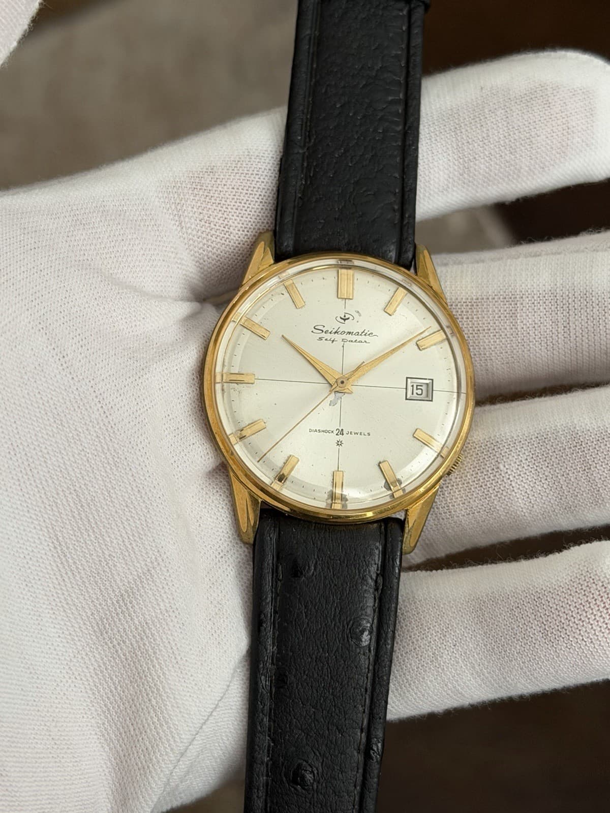 Rare Vintage Seiko Seikomatic Self Dater 15007D Men’s 24J Automatic Watch JDM