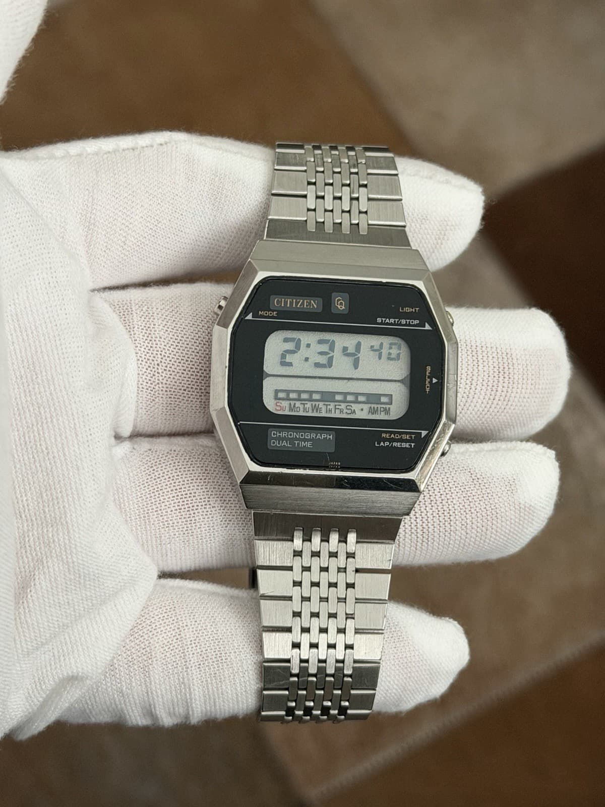 Rare Vintage Citizen Chronograph Dual Time 40-4055 Men’s Digital Watch JDM 1970s - Image 1