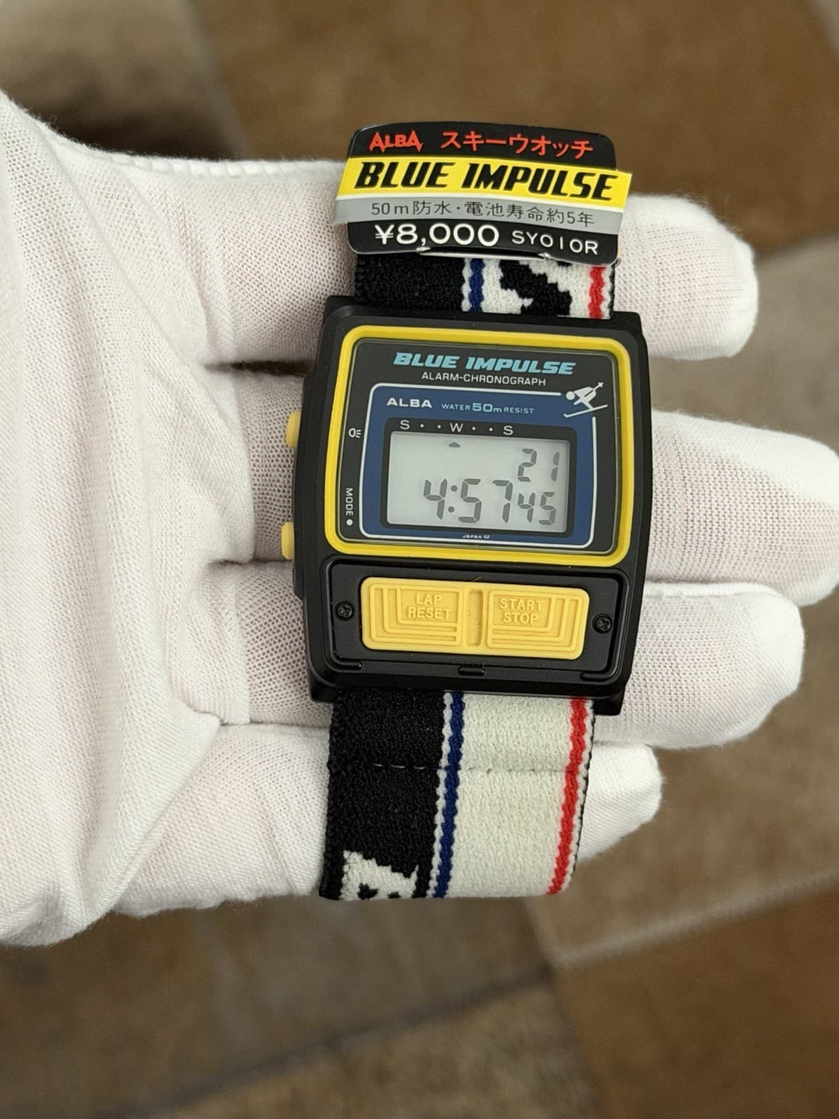 NOS Alba Blue Impulse Y785-4000 Men’s Vintage Digital Sports Ski Watch JDM 1980s