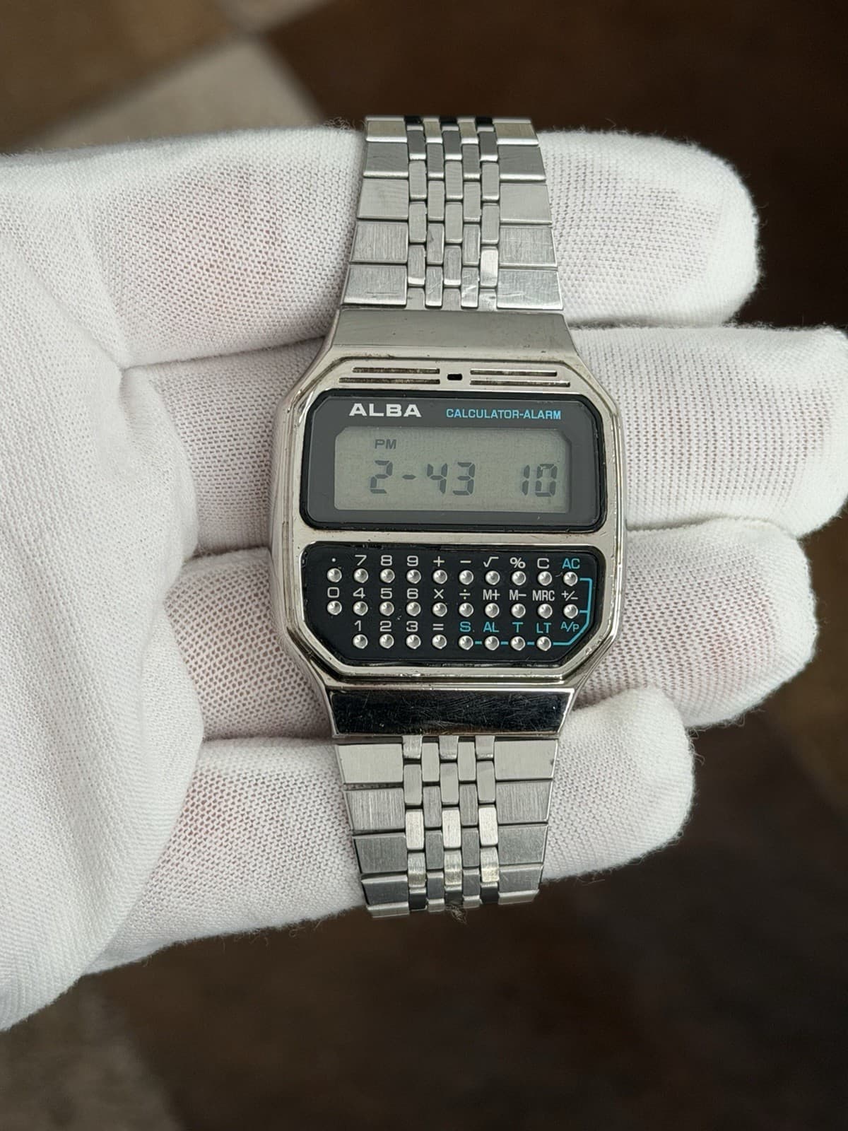 Rare Vintage Alba Calculator Alarm Y739-5000 Men’s Digital Watch JDM 1970s - Image 1