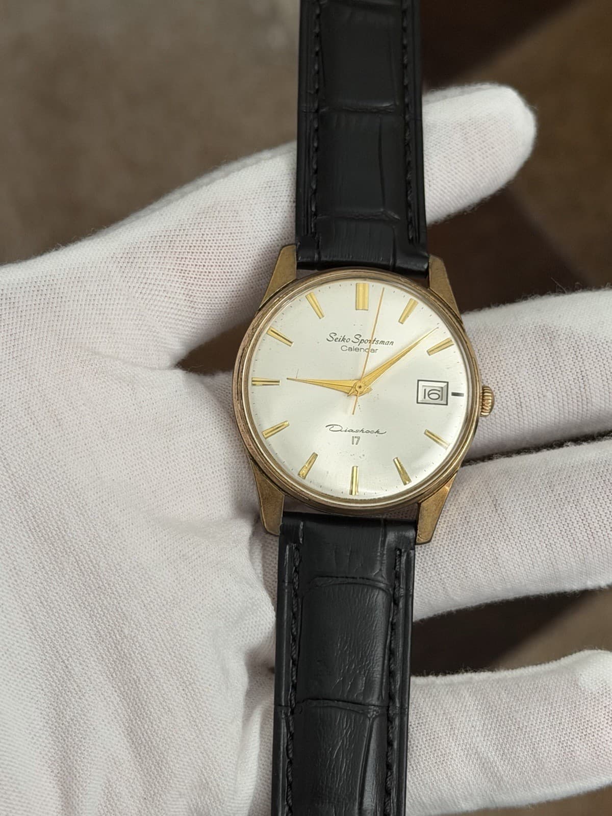 Rare Vintage Seiko Sportsman Calendar 15042 Men’s 17J Manual Dress Watch JDM 60s