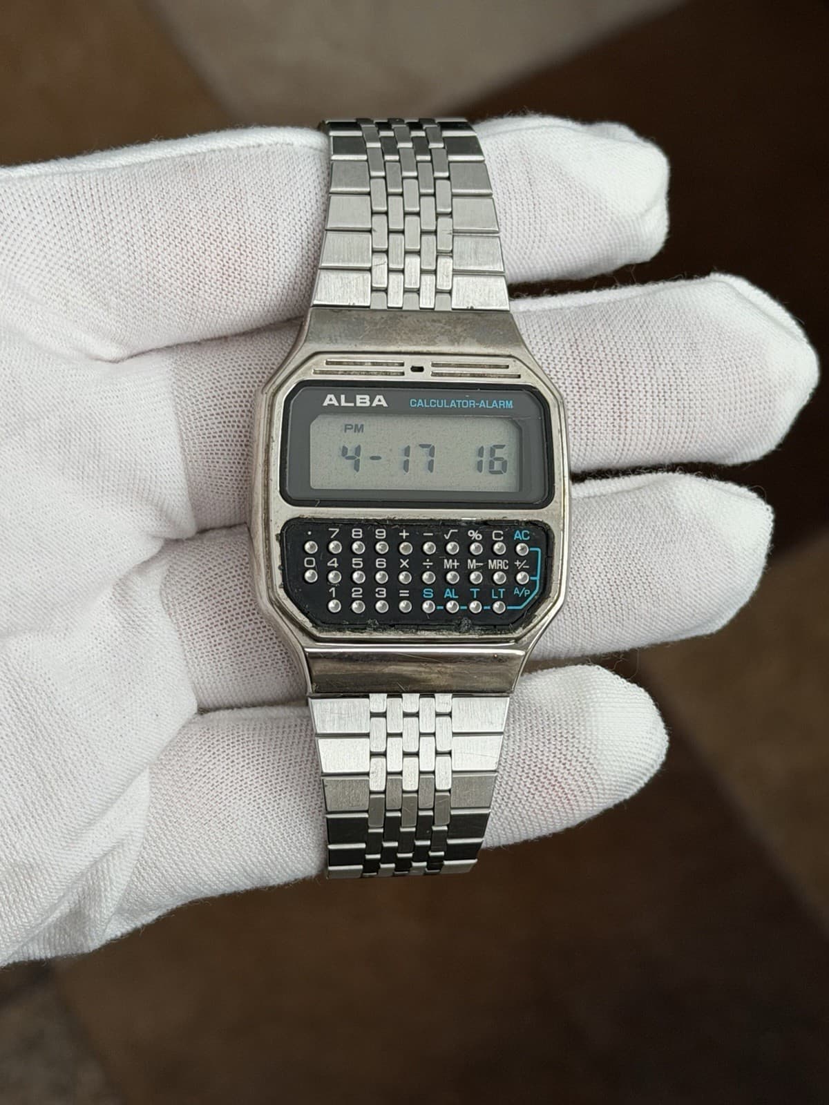 Rare Vintage Alba Calculator Alarm Y739-5000 Men’s Digital Watch JDM 1970s - Image 1