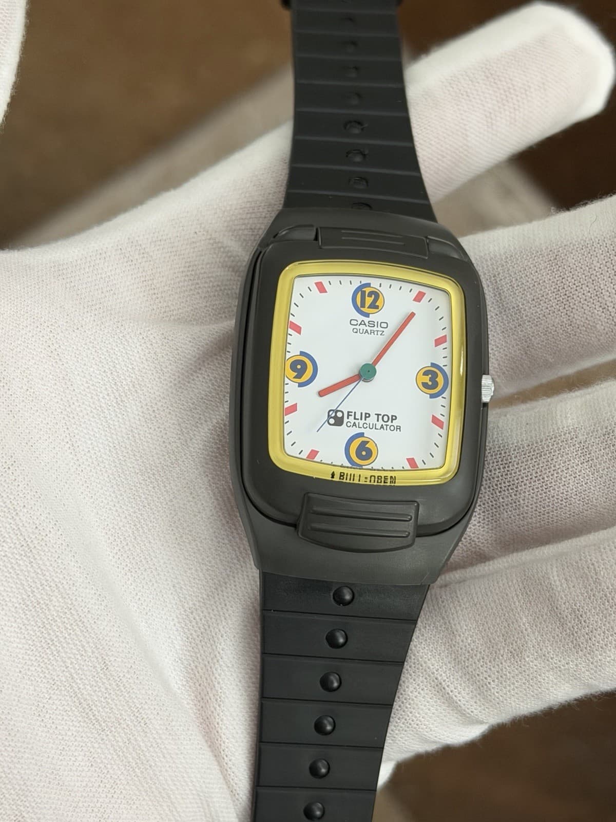Rare Vintage Casio FTP-11 Flip Top Calculator Ana-Digi Men’s Watch JDM 1980s