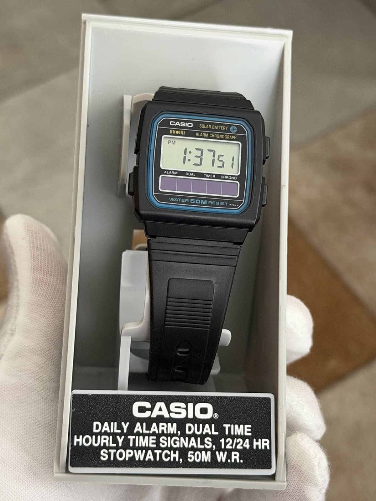 Rare Vintage Casio W-27 Men’s Solar Digital Sports Watch JDM 1980s Module 189 - Image 1