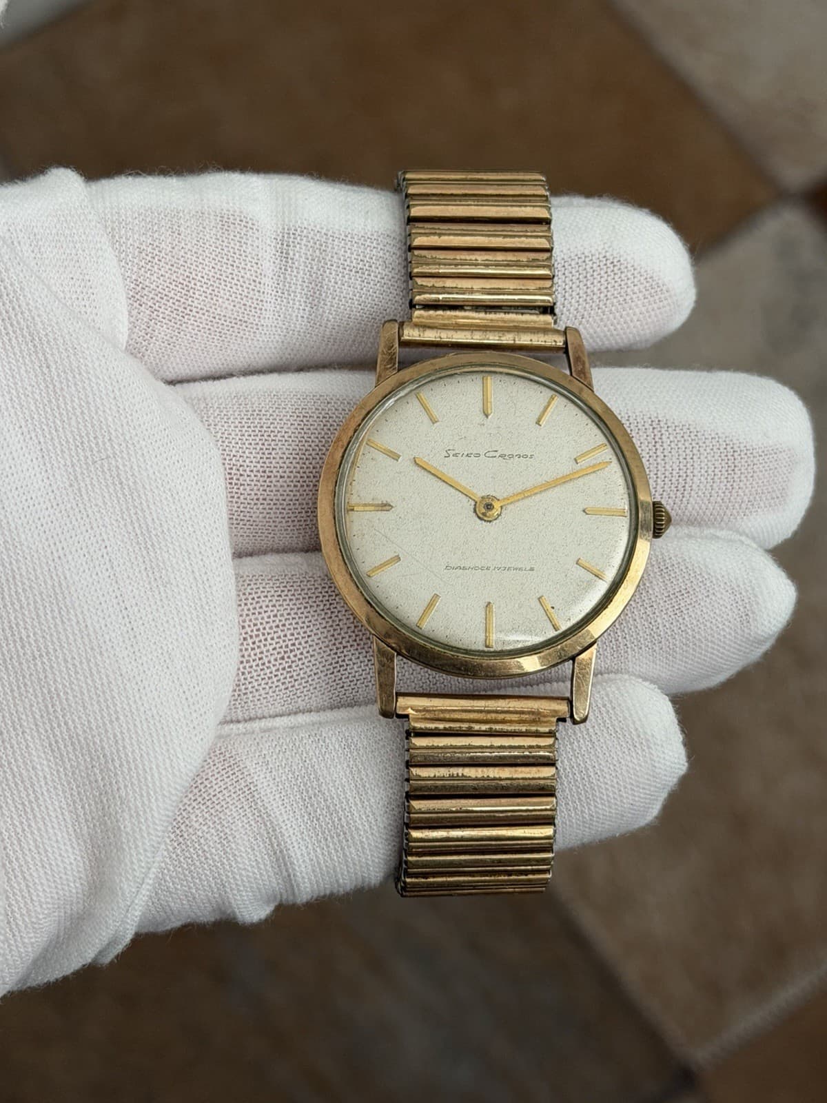 Rare Vintage Seiko Cronos J14021 Seikoshoa 17J Men’s 14K GF Dress Watch JDM 50s