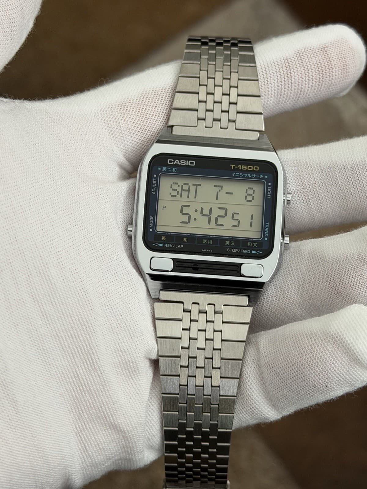 Rare Vintage Casio T-1500 Men’s Digital Dictionary Watch Module 117 JDM 1980s - Image 1