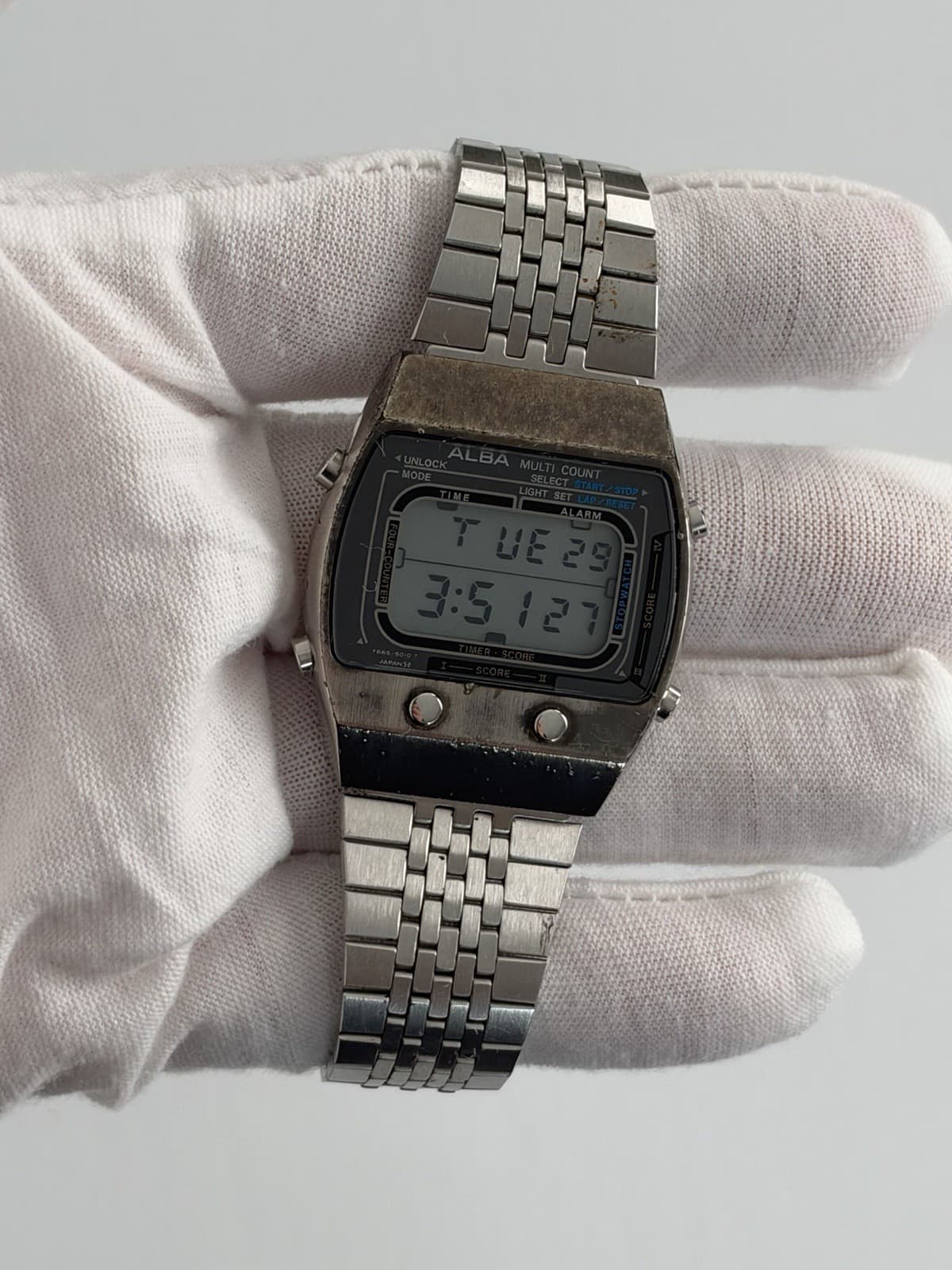Alba Multi Count Y665-5010 Men’s Vintage Digital Referee Sports Watch JDM 1980s