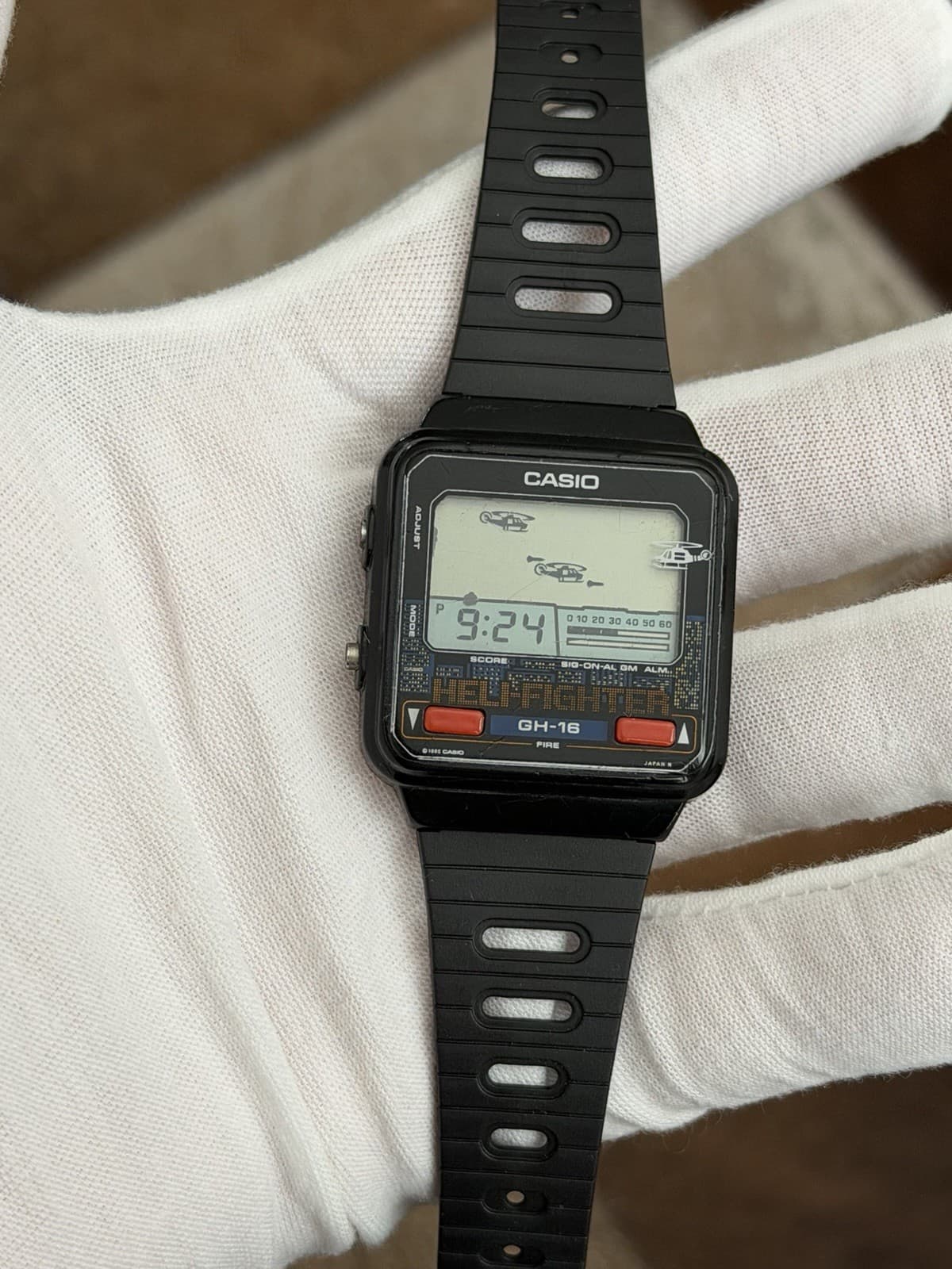 Rare Vintage Casio Heli Fighter GH-16 Digital Game Watch Module 498 JDM 1980s