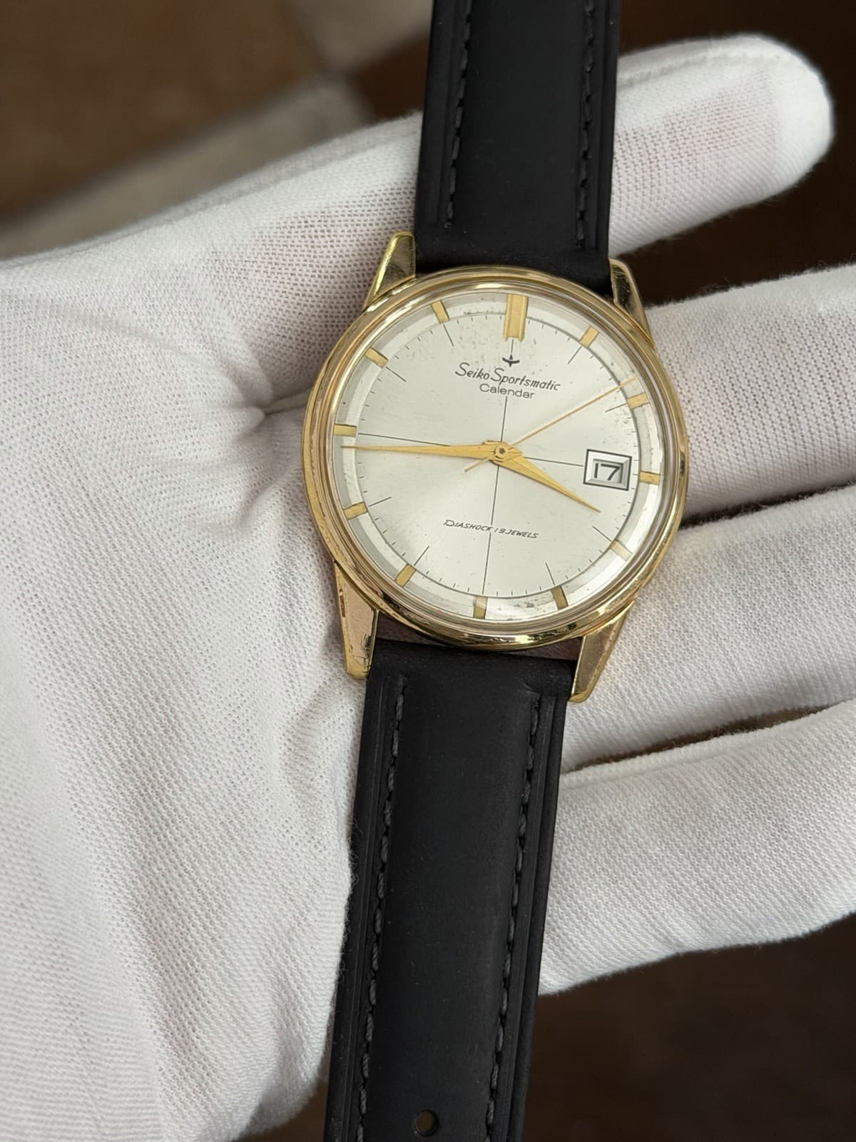 Rare Vintage Seiko Sportsmatic Calendar 15037D Men’s 19J Automatic Watch JDM 60s