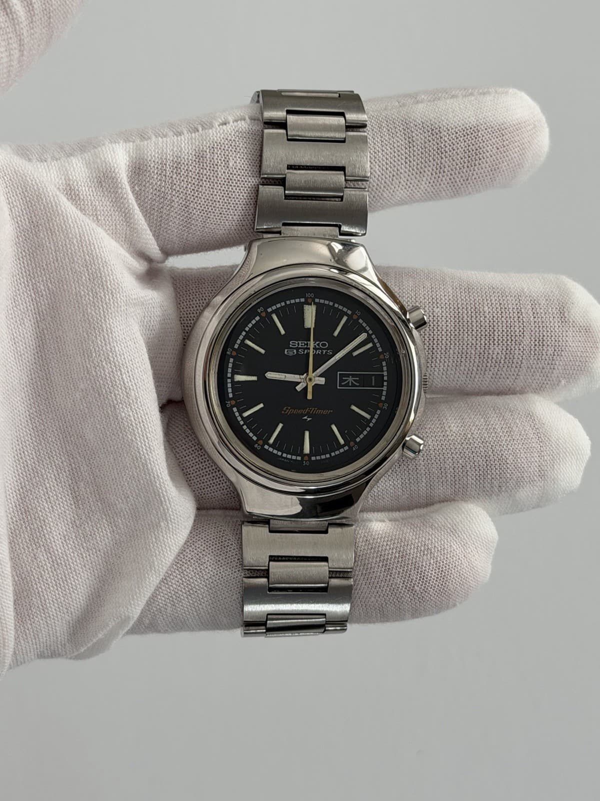 Seiko 5 Sports Speedtimer 7015-7000 Vintage Automatic Chronograph Watch JDM 70s