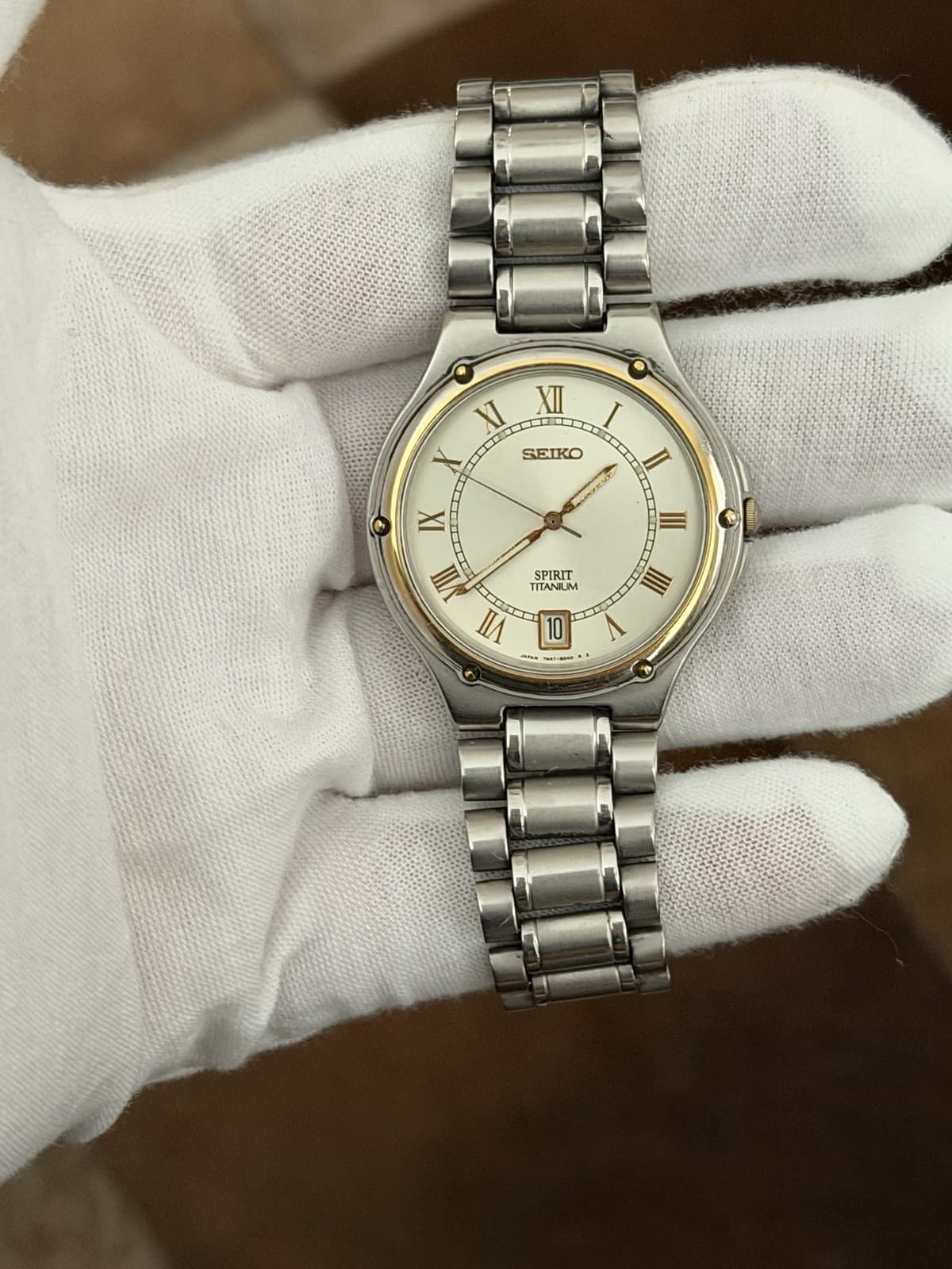 Rare Vintage Seiko Spirit Titanium Men’s Quartz Dress Watch 7N47-8000 JDM 1990s - Image 1