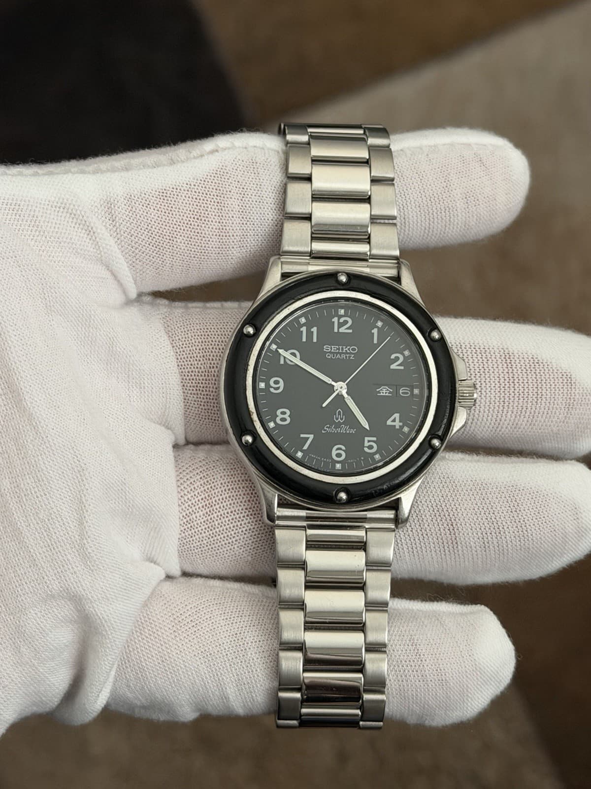 Rare Vintage Seiko Silver Wave 6433-6010 Men’s Classic Quartz Sports Watch JDM