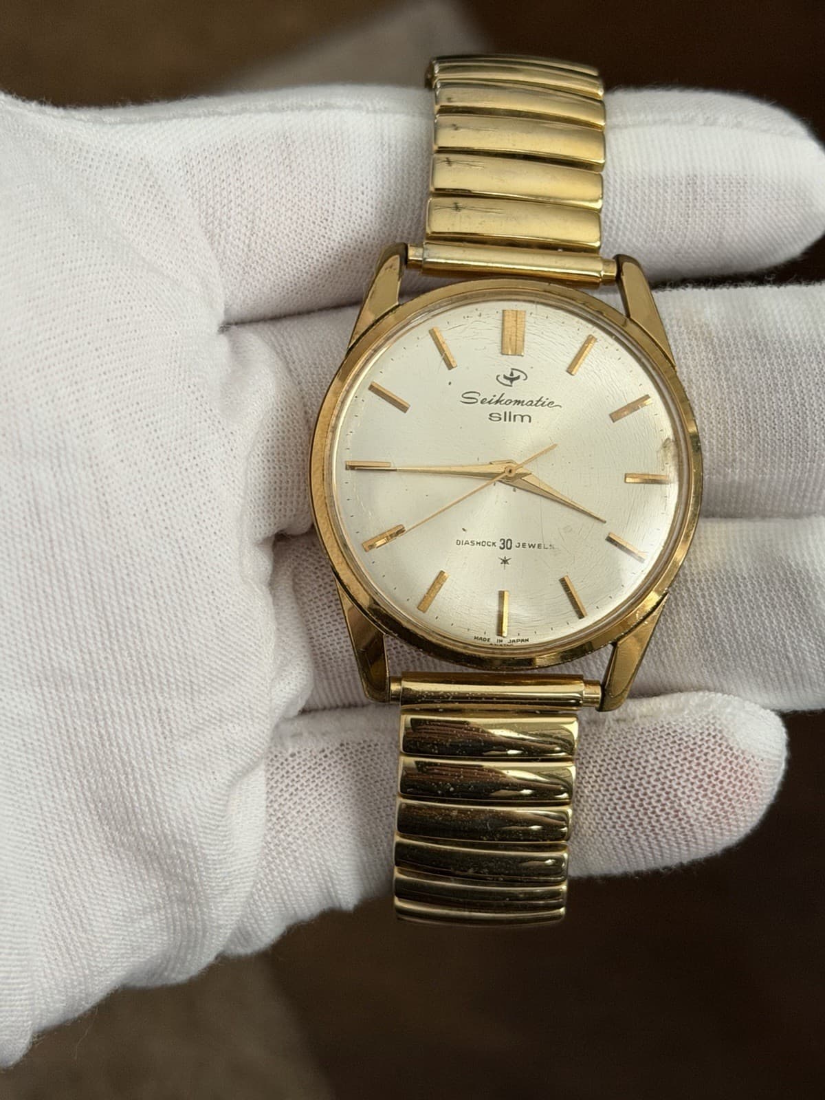 Rare Vintage Seiko Seikomatic Slim 15041D Men’s GP 30J Automatic Watch JDM 1960s - Image 1