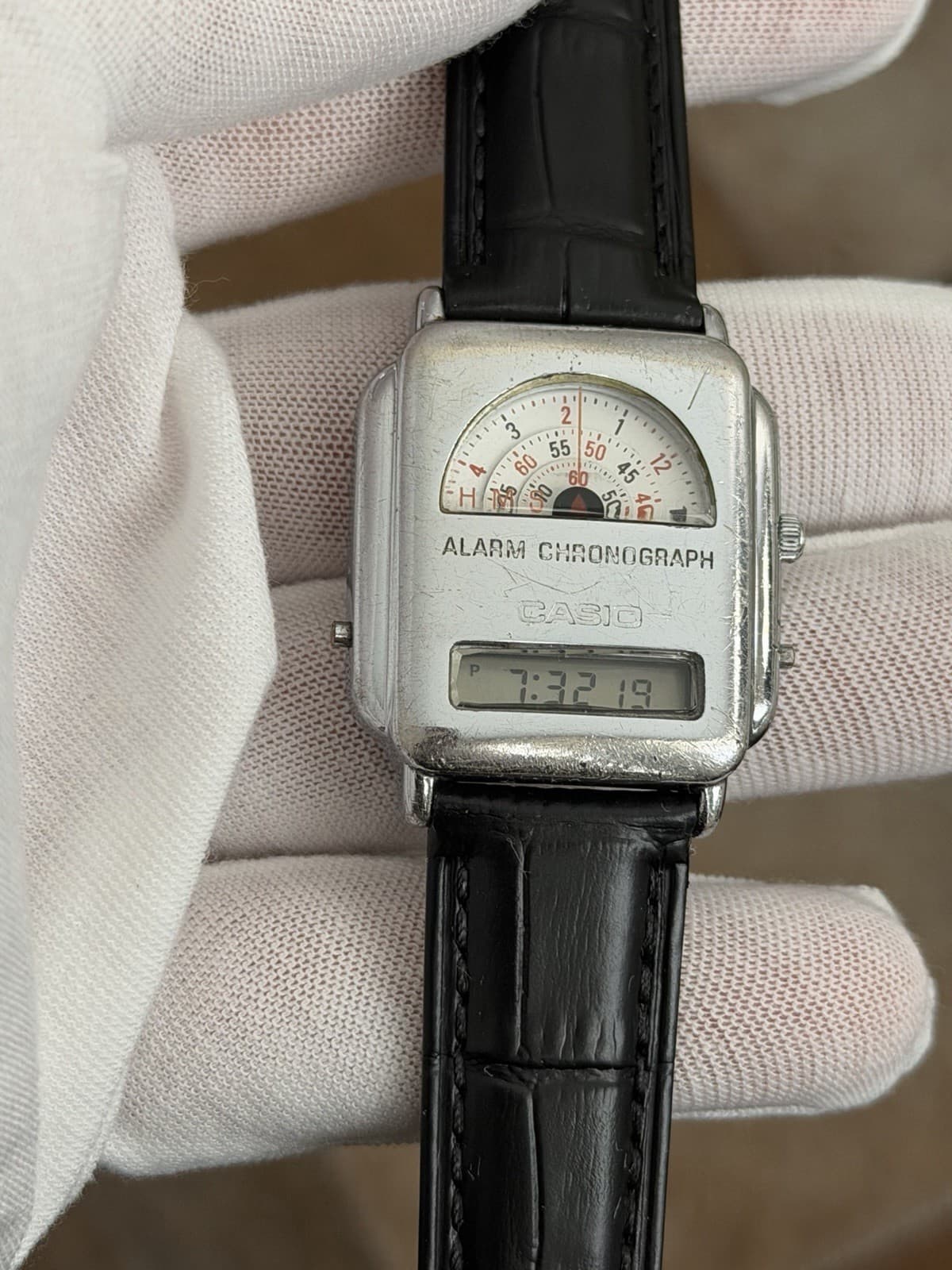 Rare Vintage Casio AQ-441 Jump Hour Men’s Ana-Digi Sports Dress Watch JDM 1980s - Image 1