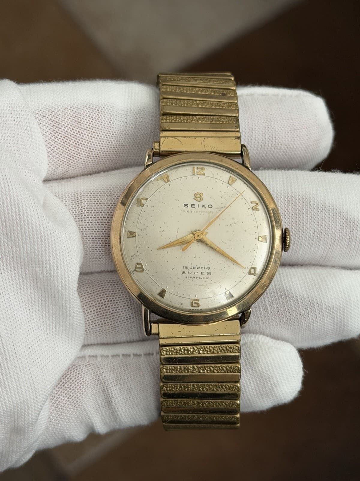 Rare Vintage Seiko Super 14010 Seikosha 15J Men’s Classic Dress Watch JDM 1950s - Image 1