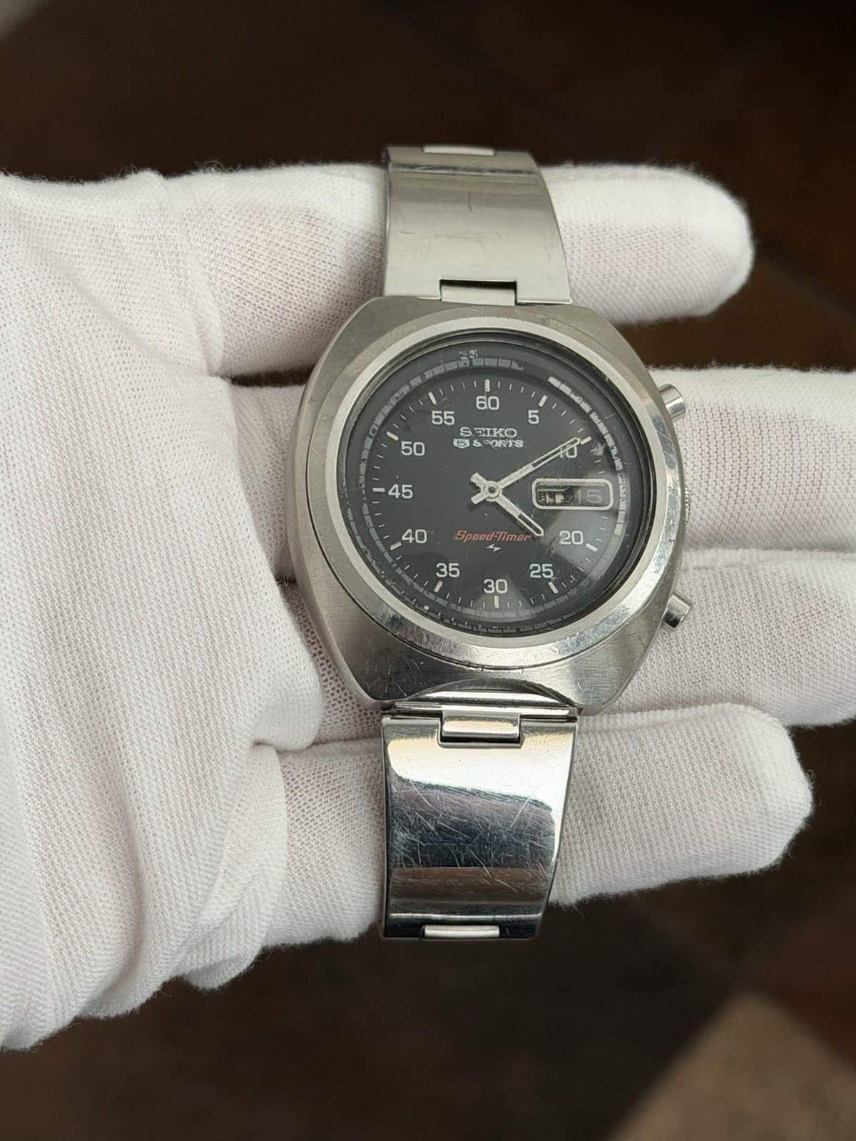 Rare Vintage Seiko 5 Sports Speedtimer 7017-6040 Men’s Chronograph Watch JDM 70s