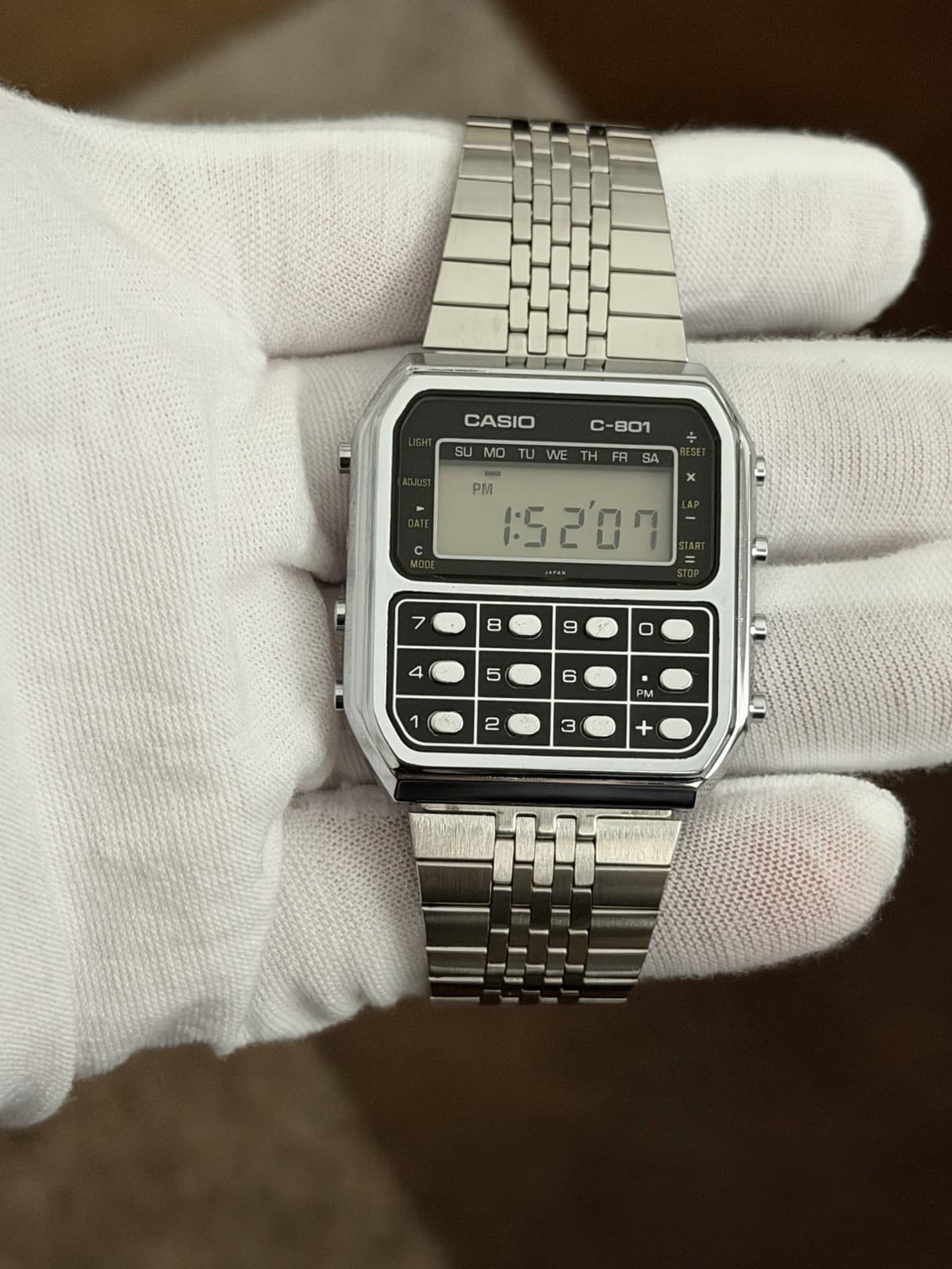 Rare Vintage Casio C-801 Men’s Digital Calculator Watch JDM 1980s Module 133 - Image 1