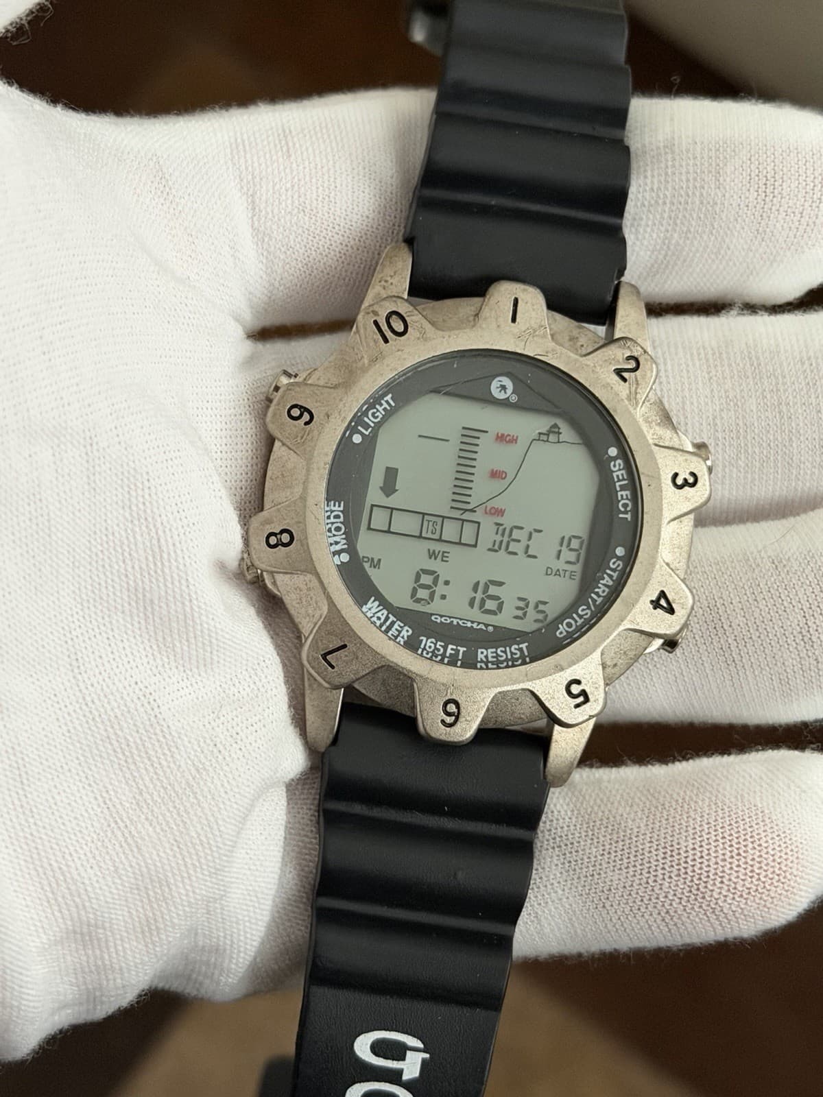 Rare Vintage Gotcha Tidewatch Men’s Digital Tide Tracker Sports Watch JDM 1980s - Image 1