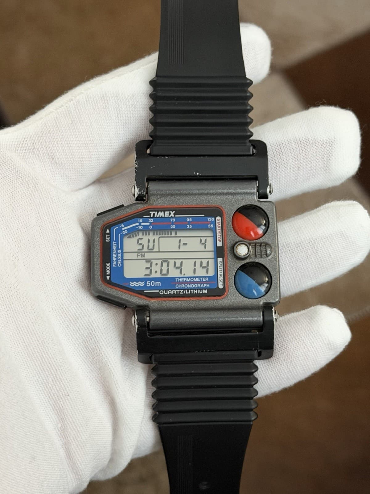 Rare Vintage Timex Skiathlom Men’s Digital Thermometer Sports Ski Watch 1980s - Image 1