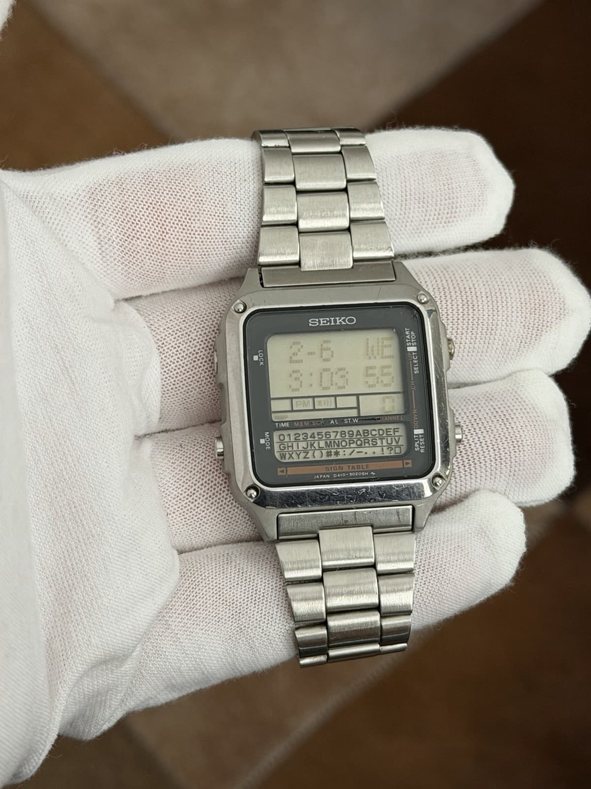 Rare Vintage Seiko Sign Table D410-5020 Men’s Digital Sports Watch JDM 1980s - Image 1