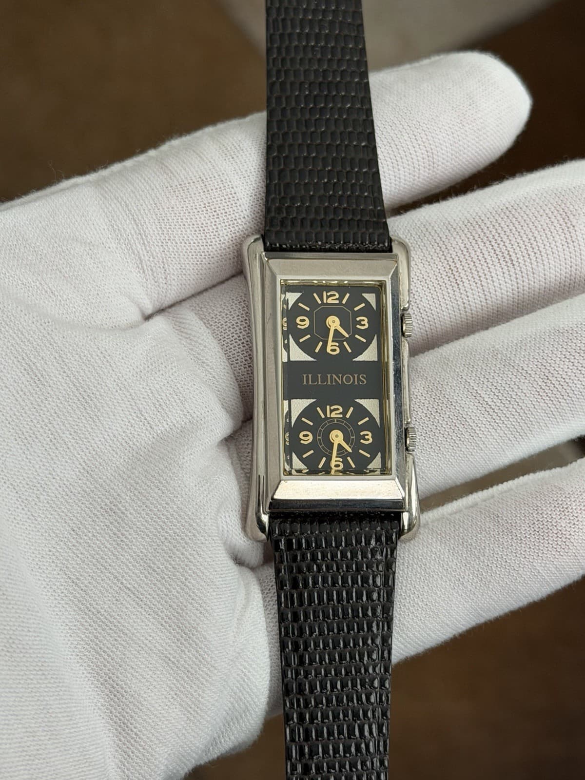 Rare Vintage Illinois Dual Time Men’s Classic Quartz Dress Watch 1970s - Image 1
