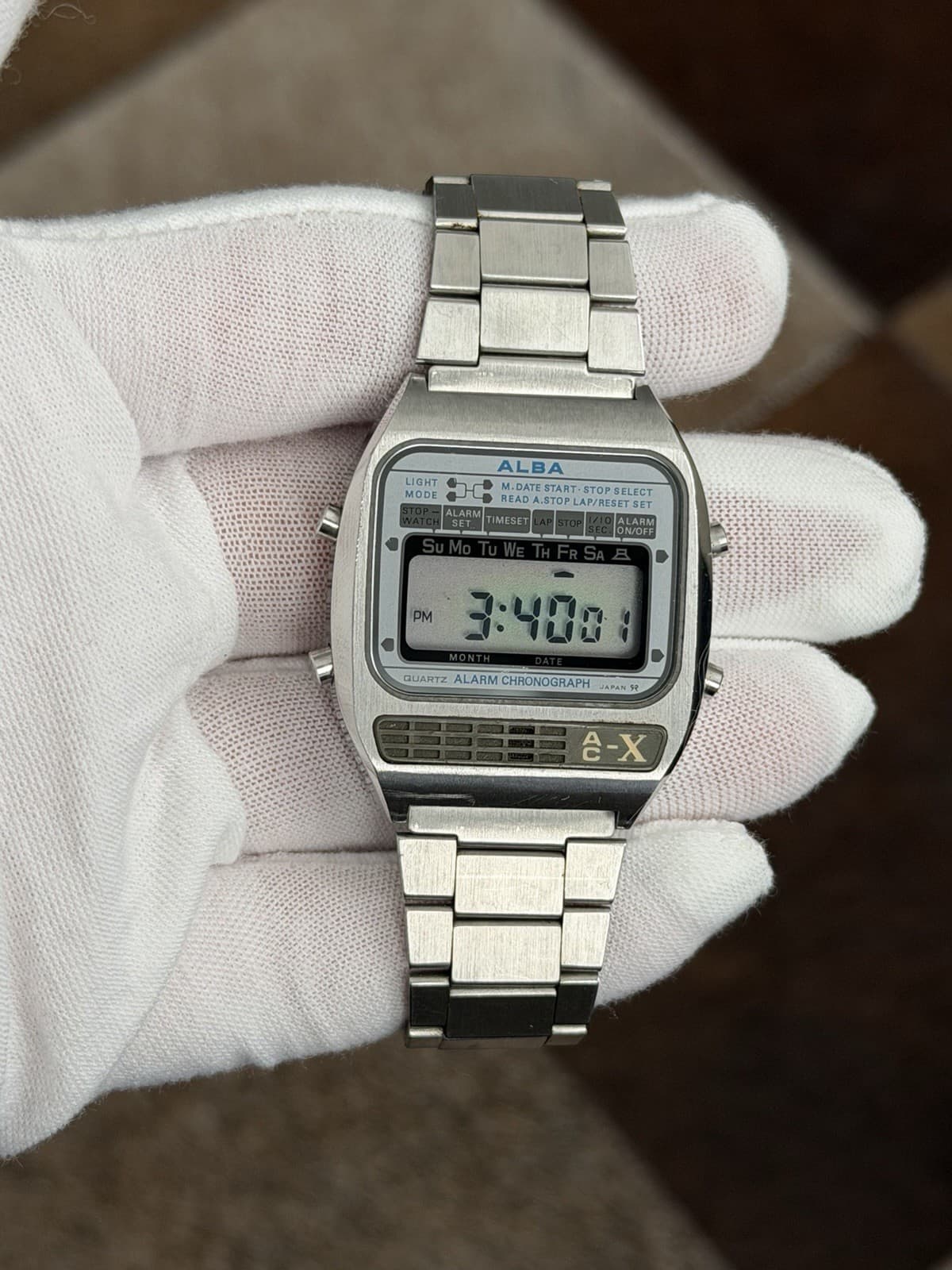 Rare Vintage Alba AC-X Y446-4010 Men’s Alarm Chronograph Digital Watch JDM 70s - Image 1