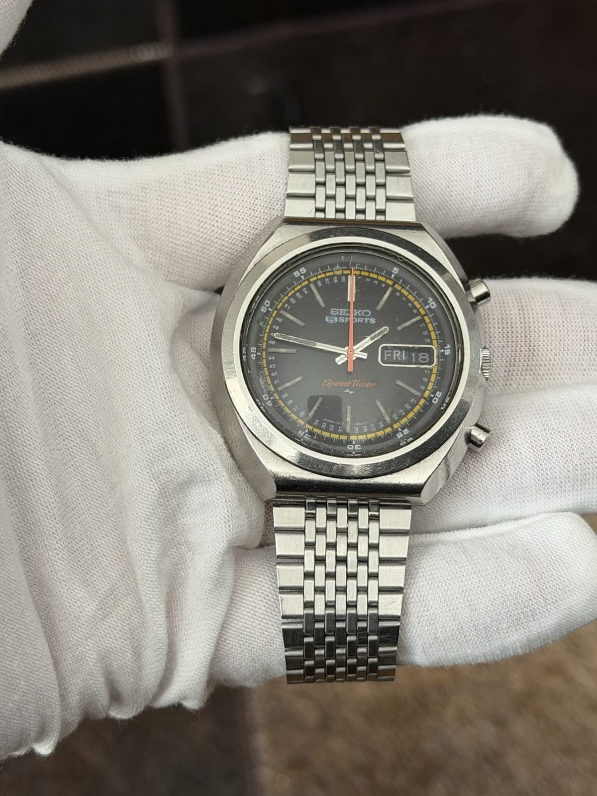 Rare Vintage Seiko 5 Sports Speedtimer 7017-6030 Men’s Chronograph Watch JDM 70s