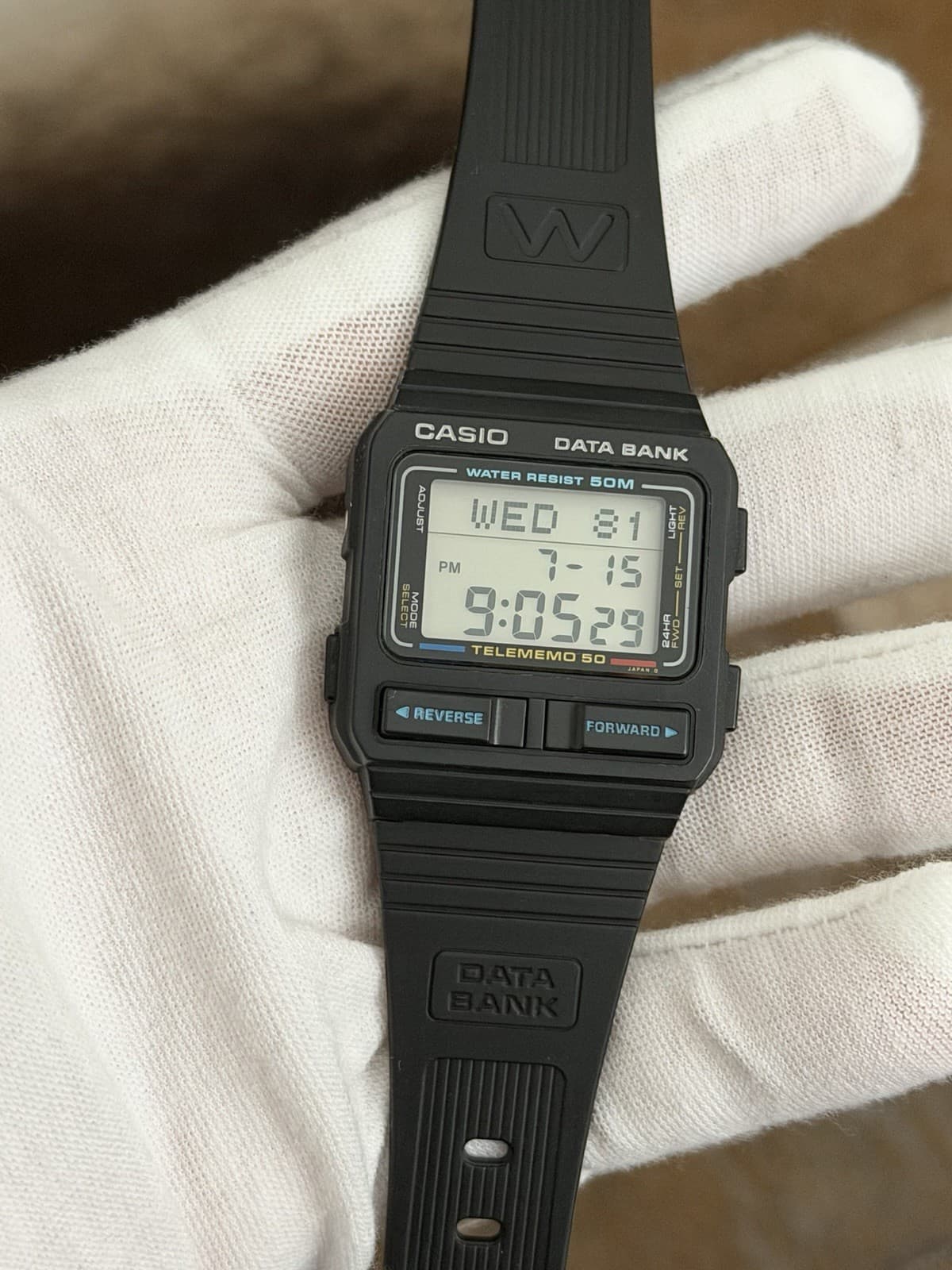 Rare Vintage Casio Data Bank Telememo 50 DB-54W Men’s Digital Watch JDM 1980s