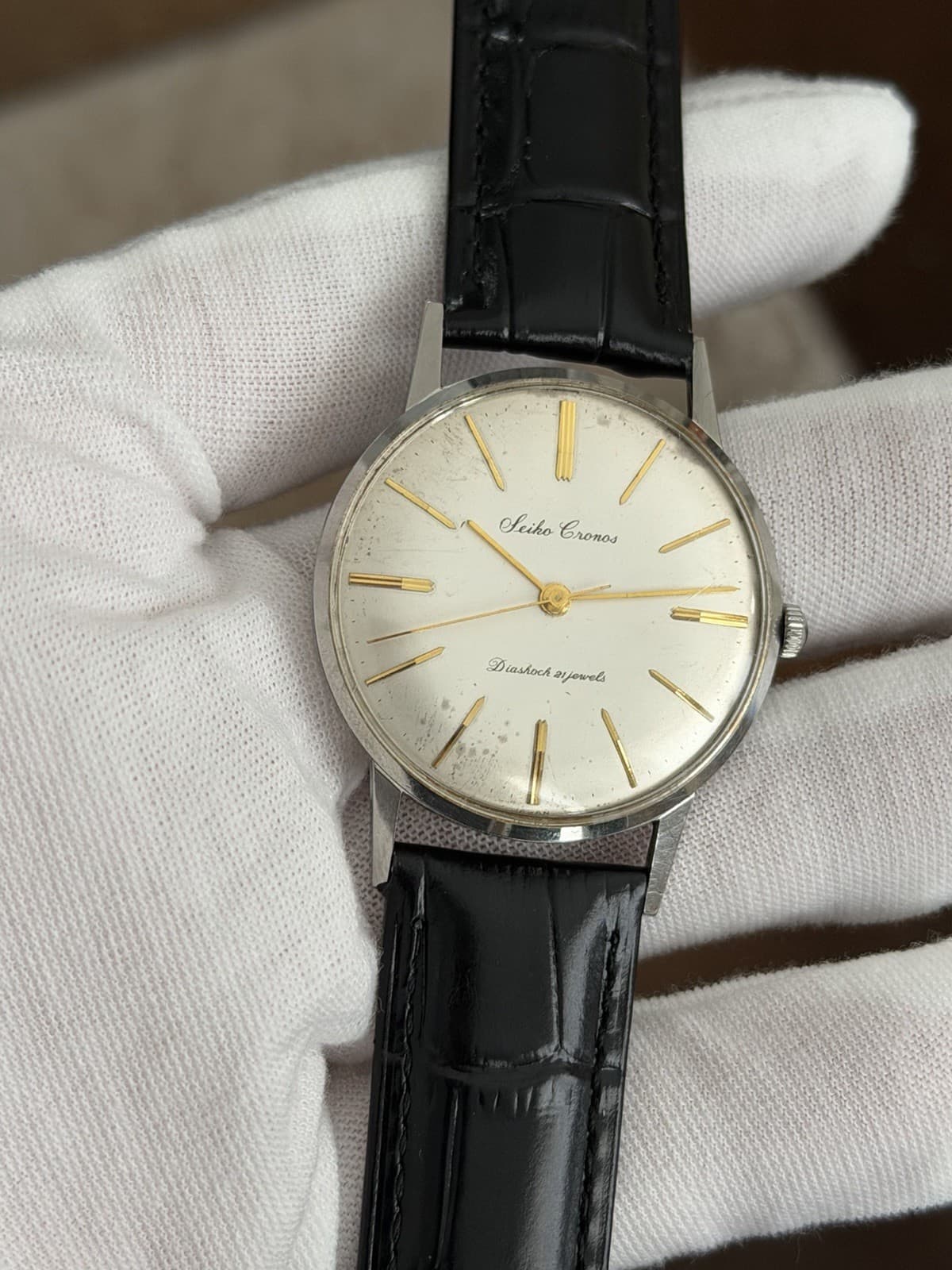 Rare Vintage Seiko Cronos 15001A Seikoshoa 21J Men’s Classic Dress Watch JDM 50s - Image 1