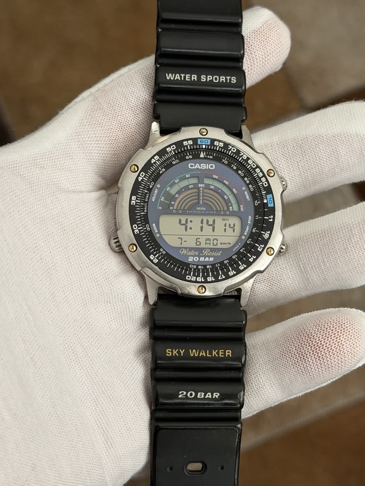 Rare Vintage Casio Sky Walker SKY-1100 Men’s Digital Sports Watch JDM 1980s