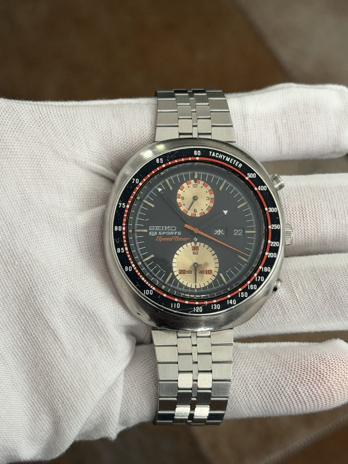 Rare Vintage Seiko 5 Sports Speedtimer UFO 6138-0011 Men’s Chronograph Watch JDM - Image 1