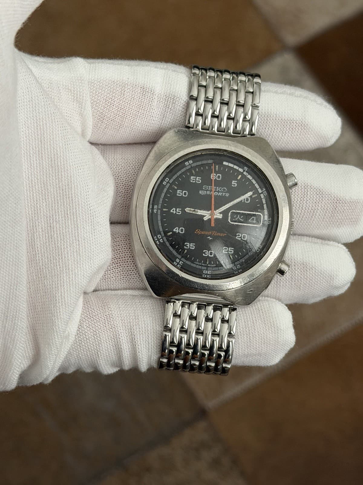 Rare Vintage Seiko 5 Sports Speedtimer 7017-6040 Men’s Chronograph Watch JDM 70s