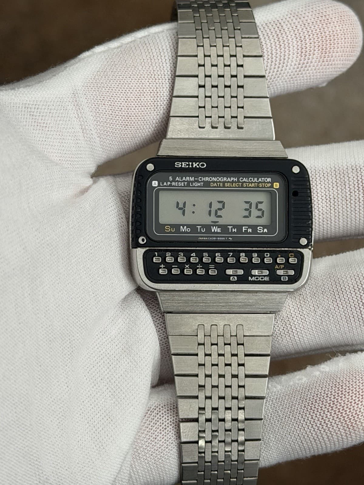 Rare Vintage Seiko Alarm Chronograph Calculator C439-5000 Digital Watch JDM 80s - Image 1