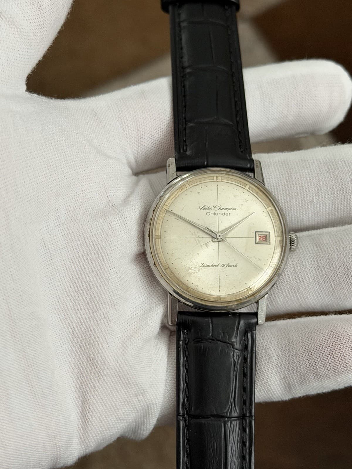 Rare Vintage Seiko Champion Calendar 15032E Men’s Classic Dress Watch JDM 1960s - Image 1