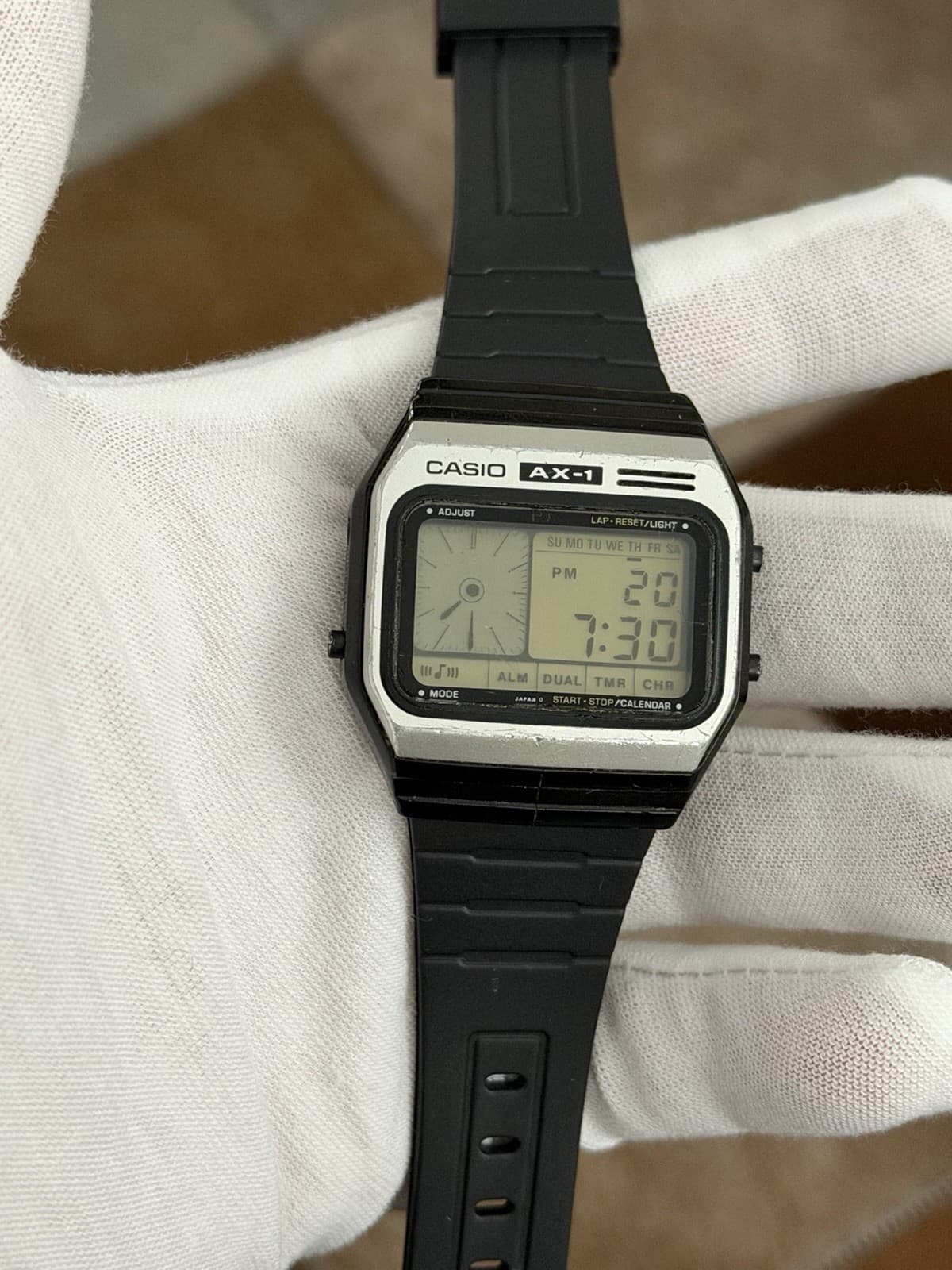 Rare Vintage Casio AX-1 Men’s Digital Calendar Melody Watch Module 118 JDM 1980s - Image 1