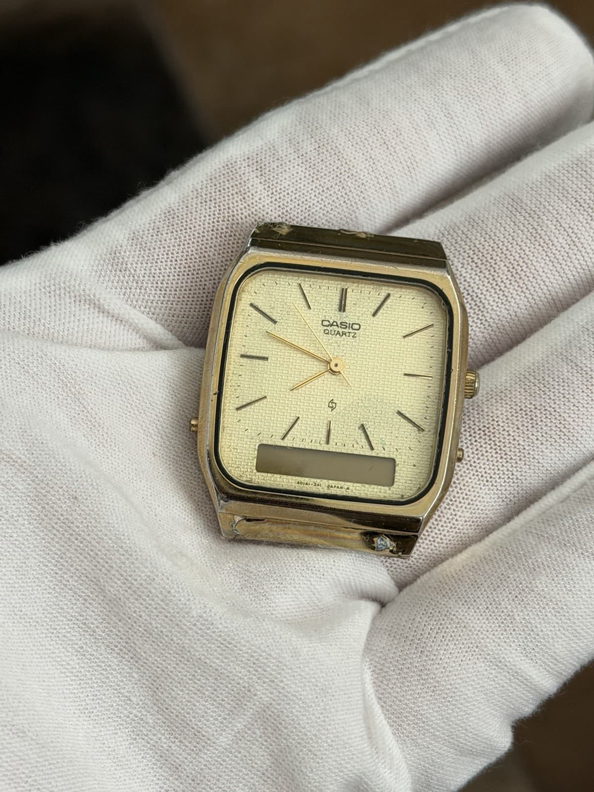 Rare Vintage Casio Quartz AQ-410G Men’s Ana-Digi Dress Sports Watch JDM 1980s