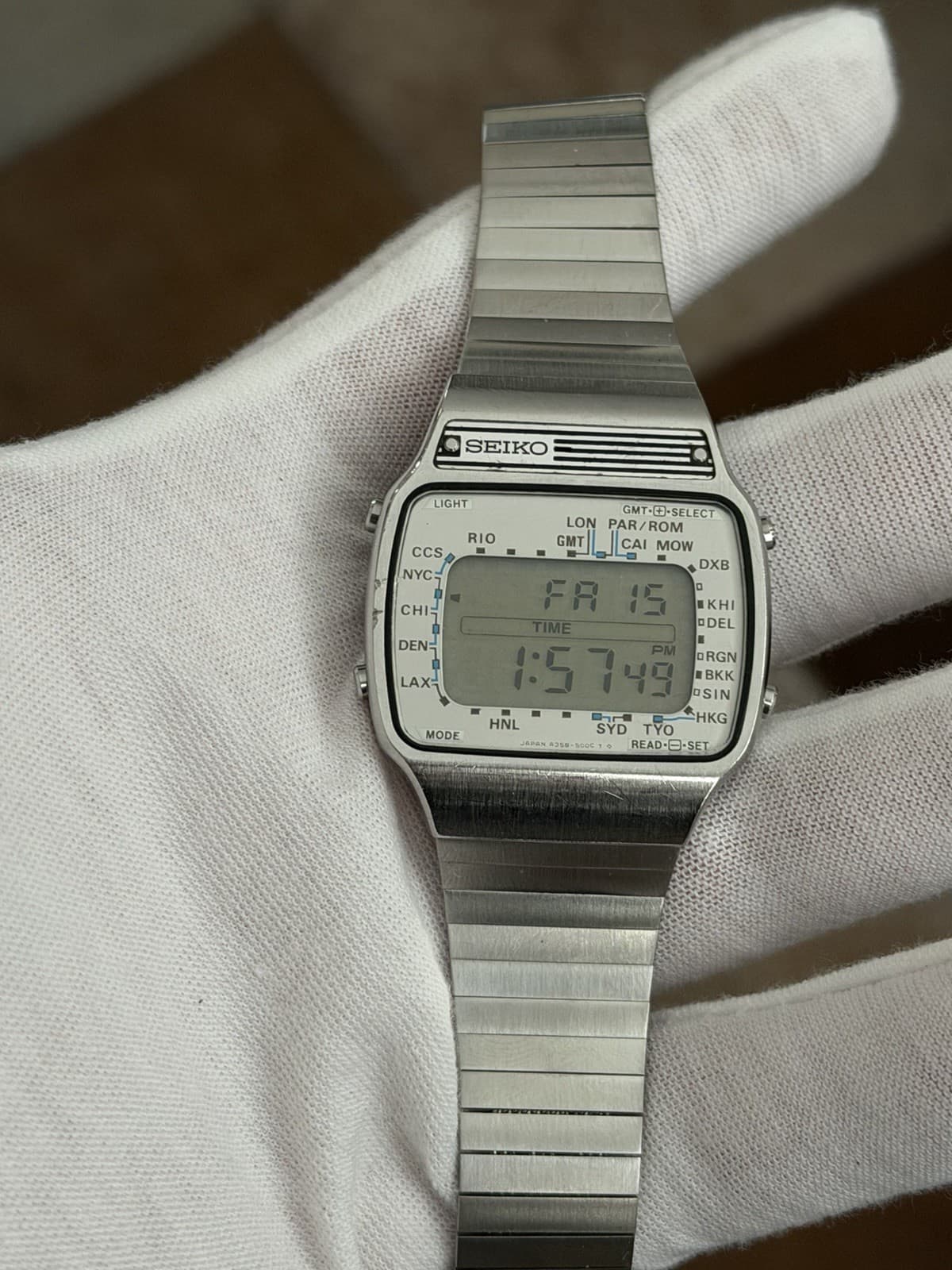 Rare Vintage Seiko World Time A358-5000 Men’s Digital Travel Watch JDM 1970s - Image 1