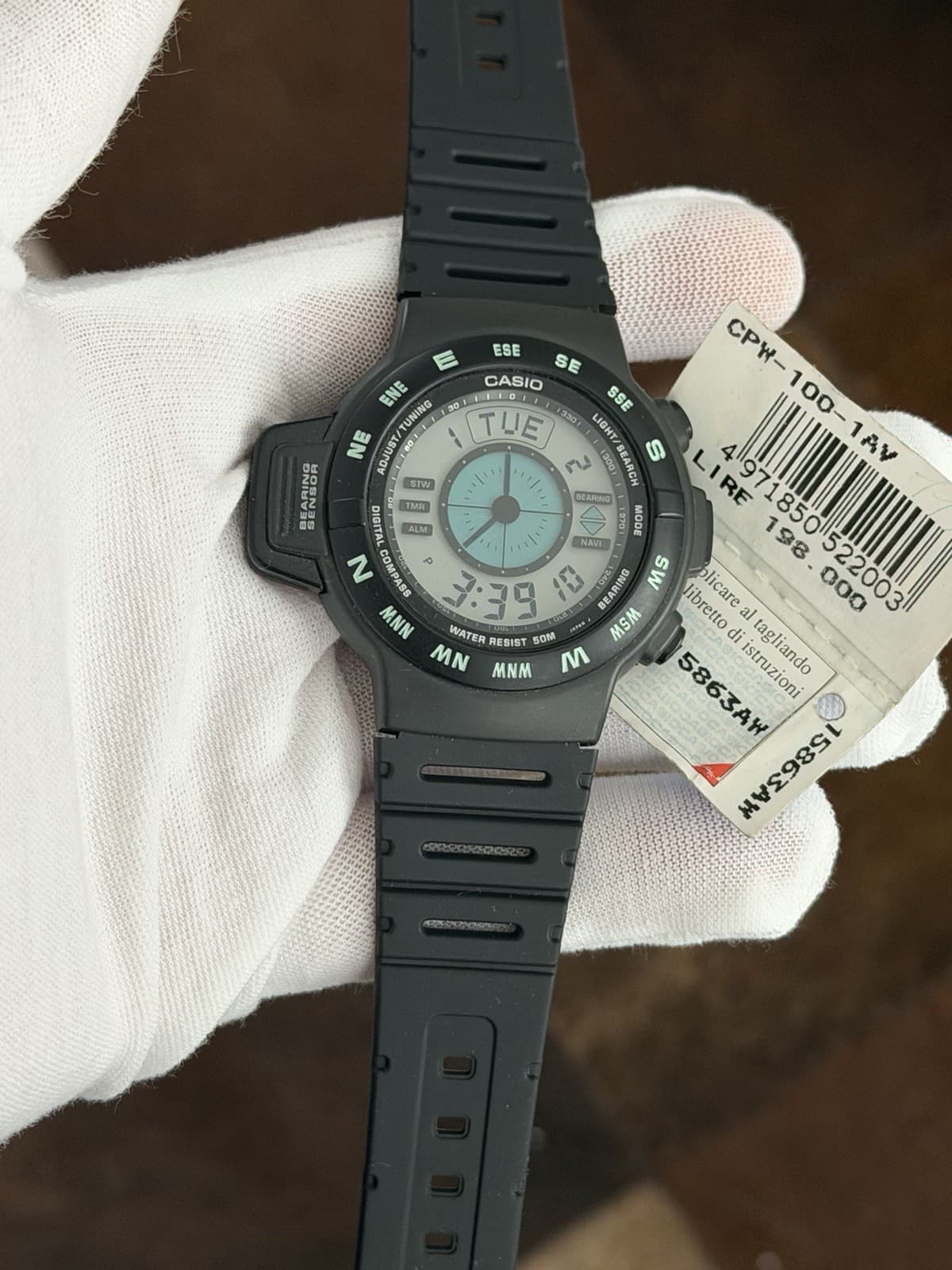 NOS Rare Vintage Casio CPW-100 Men’s Digital Compass Sports Watch JDM 1990s - Image 1