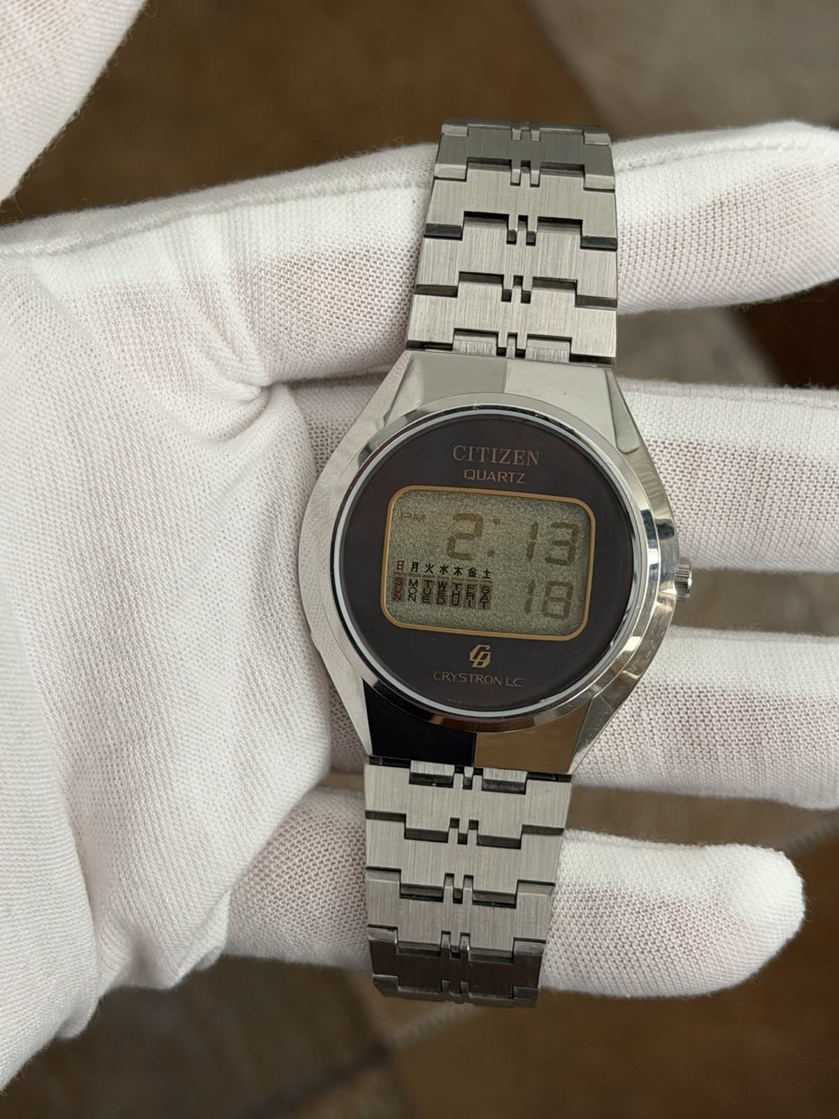 Rare Vintage Citizen Quartz Crystron LC Men’s Digital Watch 4-095120 JDM 1970s