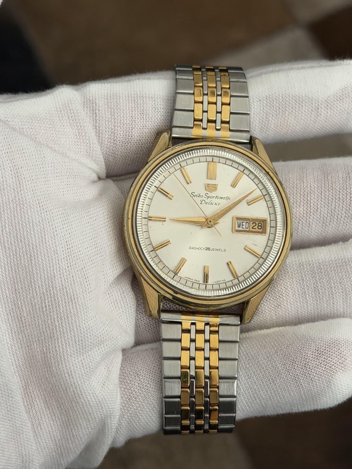 Rare Vintage Seiko 5 Sportsmatic Deluxe 7619-7010 Men’s Automatic Watch JDM 60s - Image 1