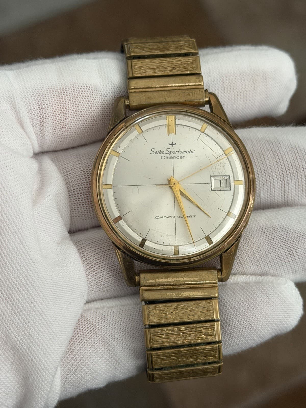 Rare Vintage Seiko Sportsmatic Calendar 15037D Men’s Classic Dress Watch JDM 60s - Image 1