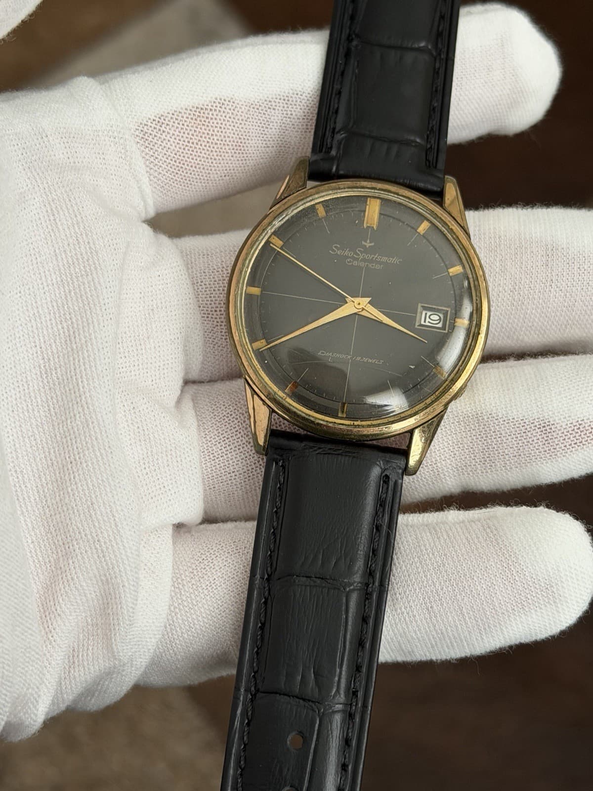 Rare Vintage Seiko Sportsmatic Calendar 15037D Men’s 19J Automatic Watch JDM 60s