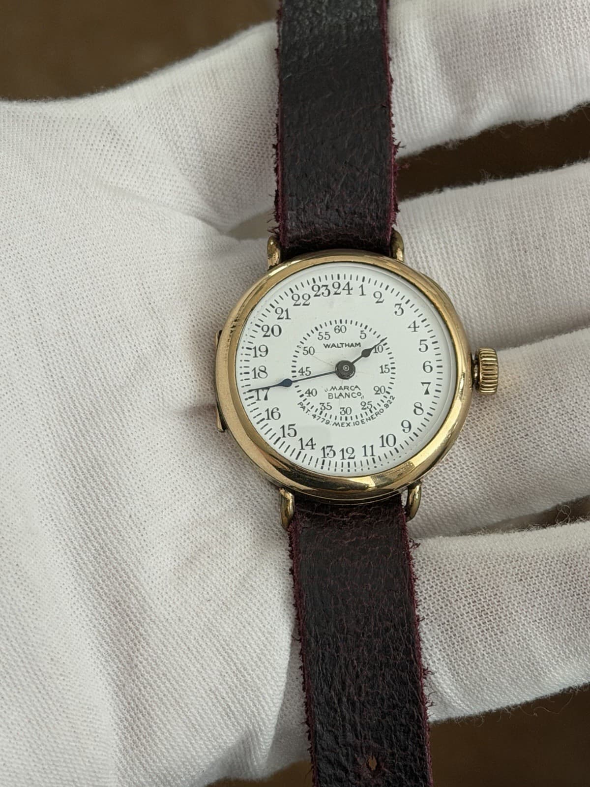 Vintage Waltham Marca Blanco Art Deco Enamel Dial GF Men’s Classic Dress Watch