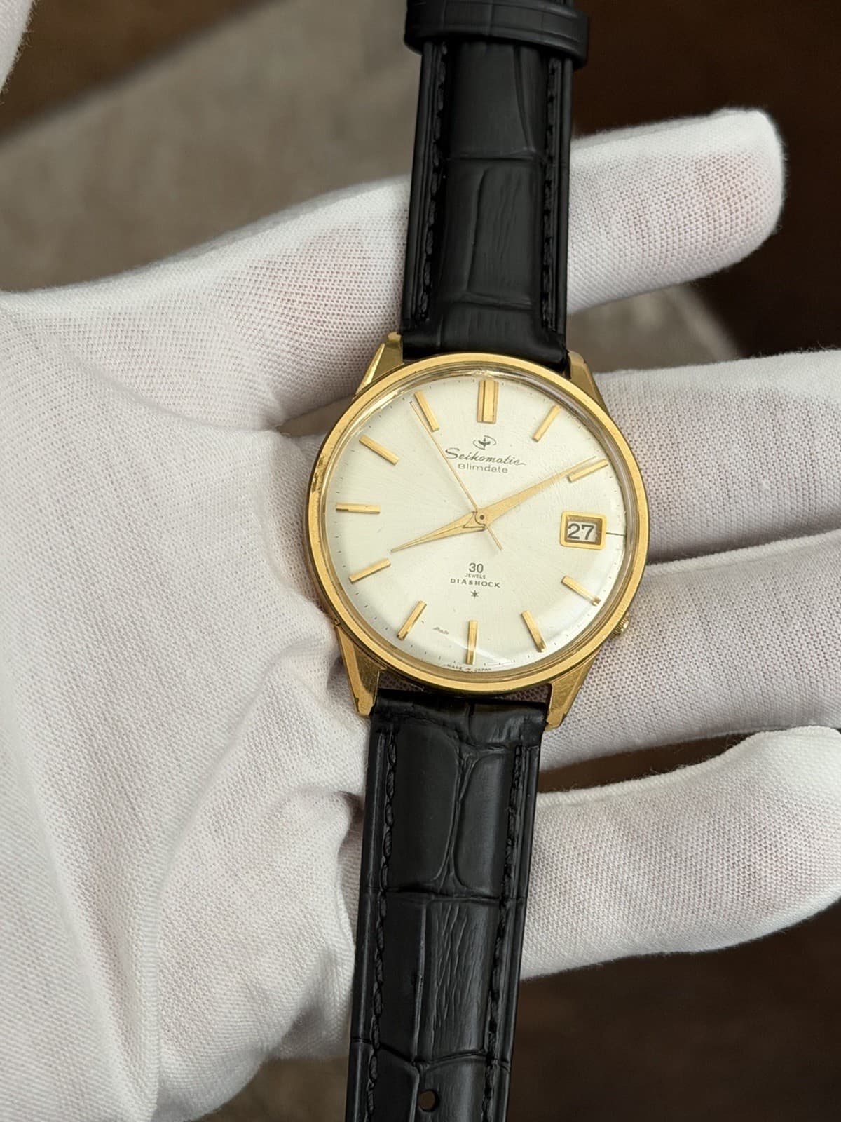Rare Vintage Seiko Seikomatic Slimdate Men’s 30J Automatic Dress Watch JDM 1960s